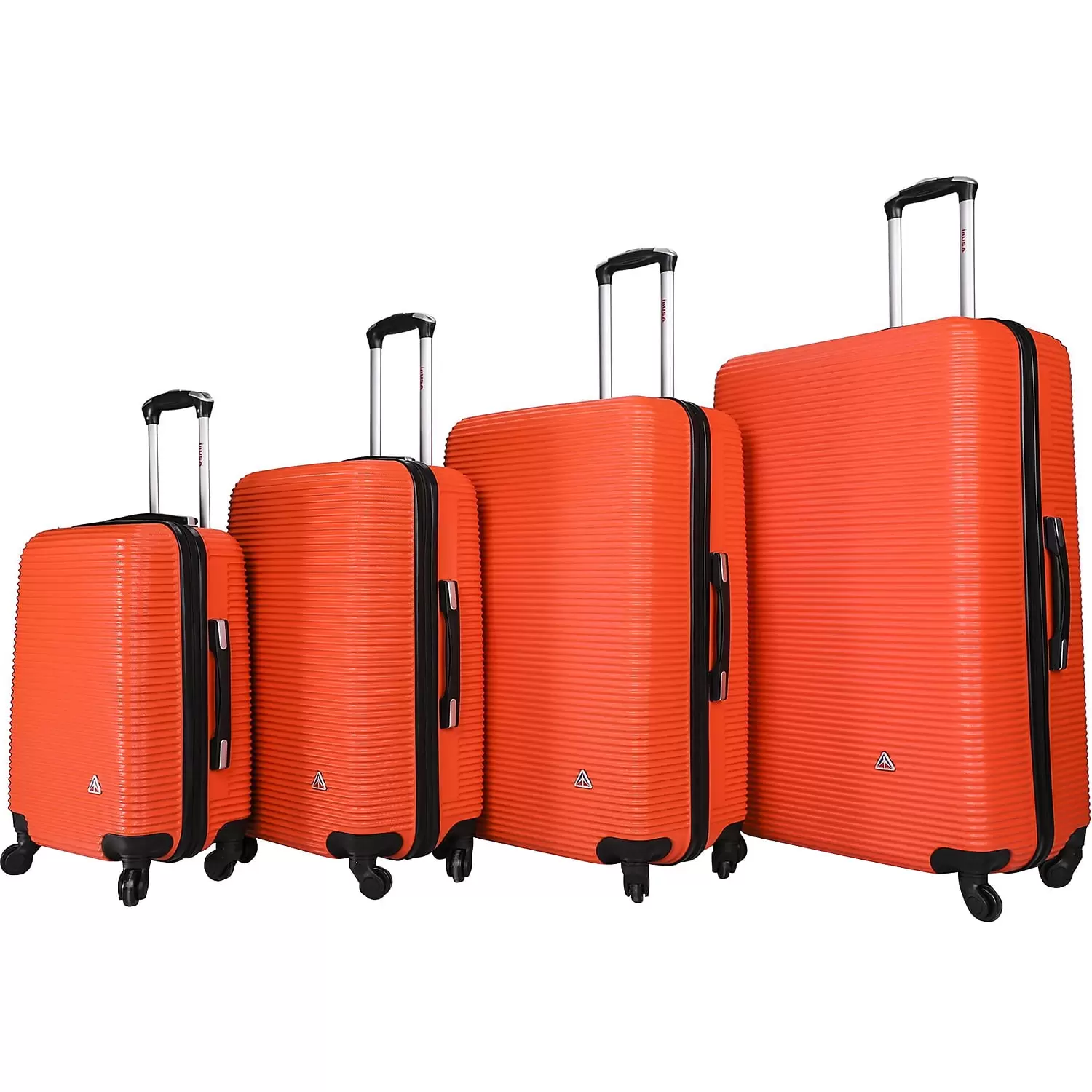 InUSA Royal 4-Piece Plastic Luggage Set Orange (IUROYSMLXL-ORG)