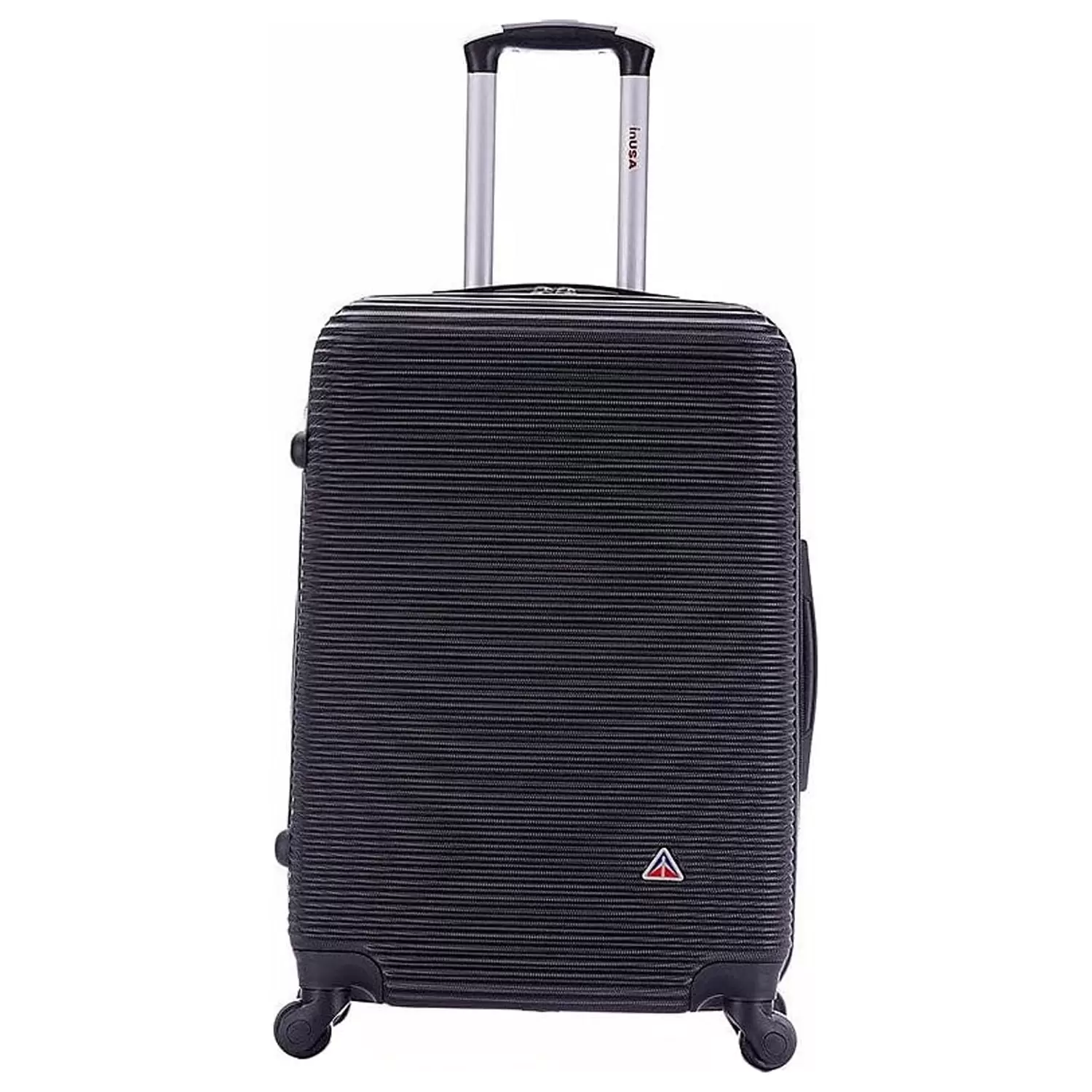 InUSA Royal Medium Plastic 4-Wheel Spinner Luggage Black (IUROY00M-BLK)