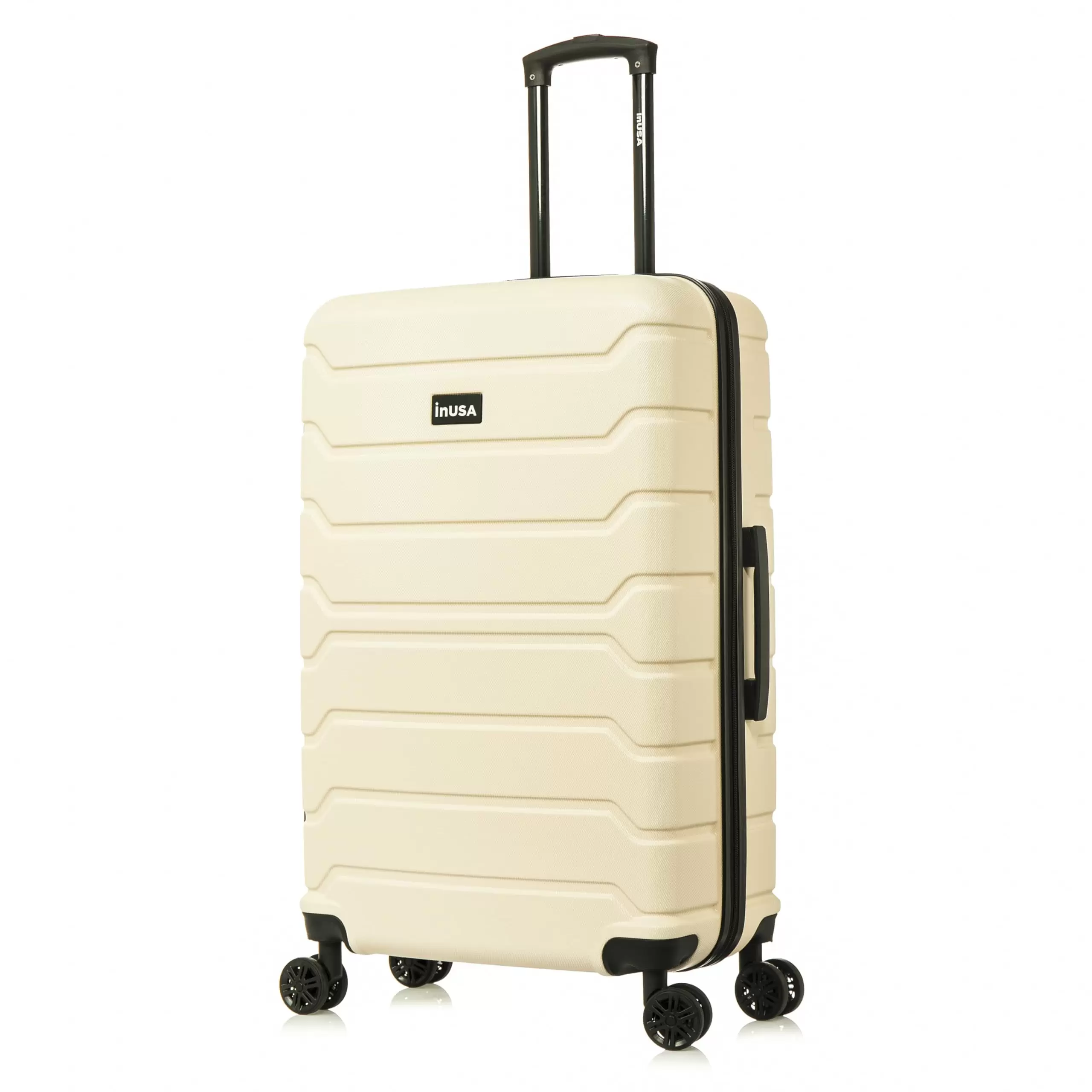 InUSA Trend 28 Hardside Lightweight Luggage with Spinner Wheels. Handle. and Trolley. Sand