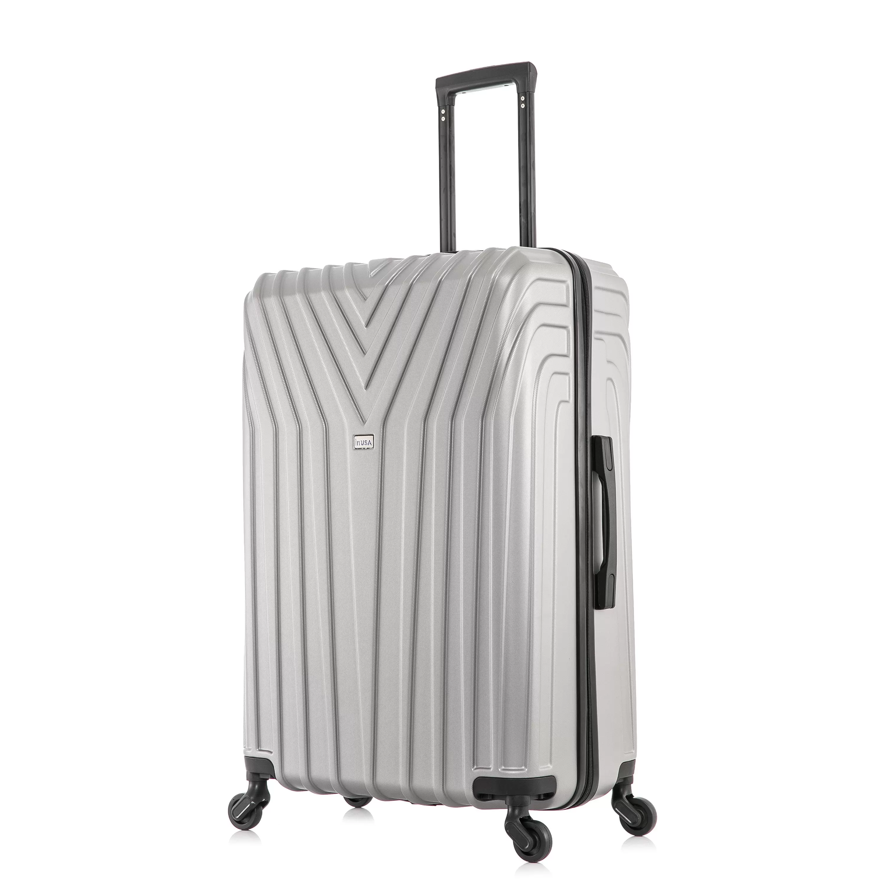 InUSA Vasty 28 Hardside Lightweight Luggage with Spinner Wheels. Handle. and Trolley. Gray