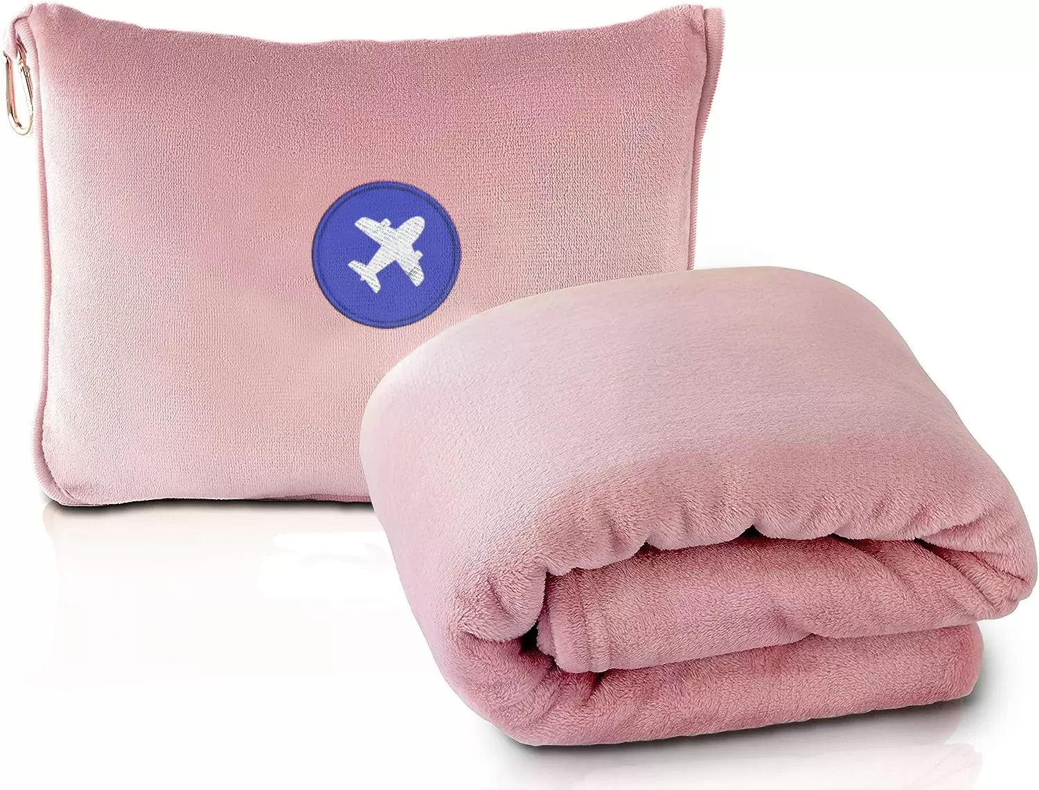 Innotech Travel Blanket and Pillow - Premium Soft 2 in 1 Airplane Blanket with Soft Bag Pillowcase. Hand Luggage Sleeve and Backpack Clip