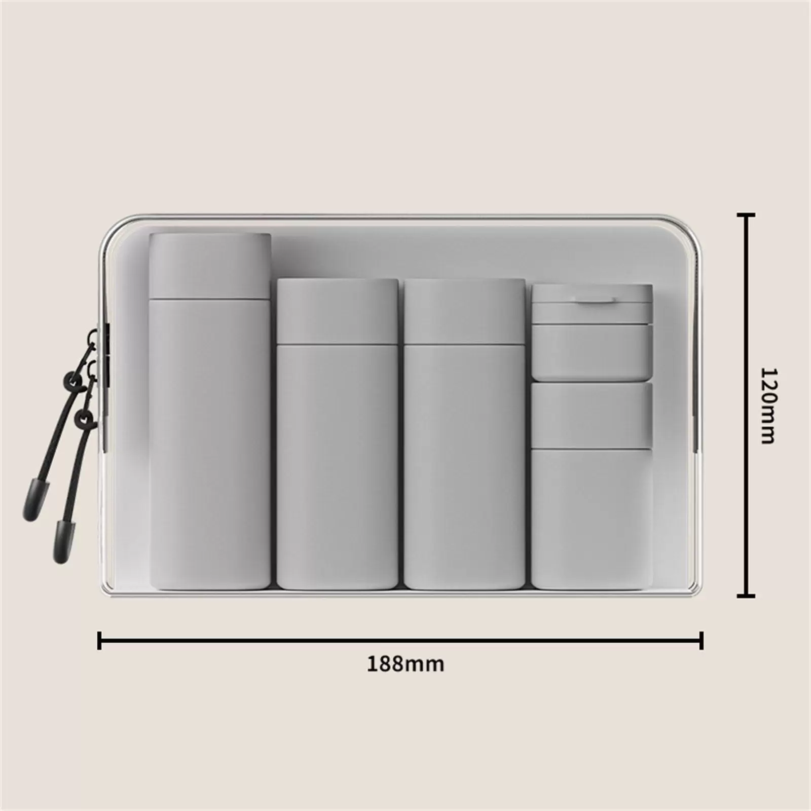 InsCrazy Makeup Bag Comestic Bag with 5Pcs Travel Bottles for Travel Size Toiletries Travel Bottles for Shampoo Conditioner Lotion for Women Girls Travel Toiletries Storage Organizer