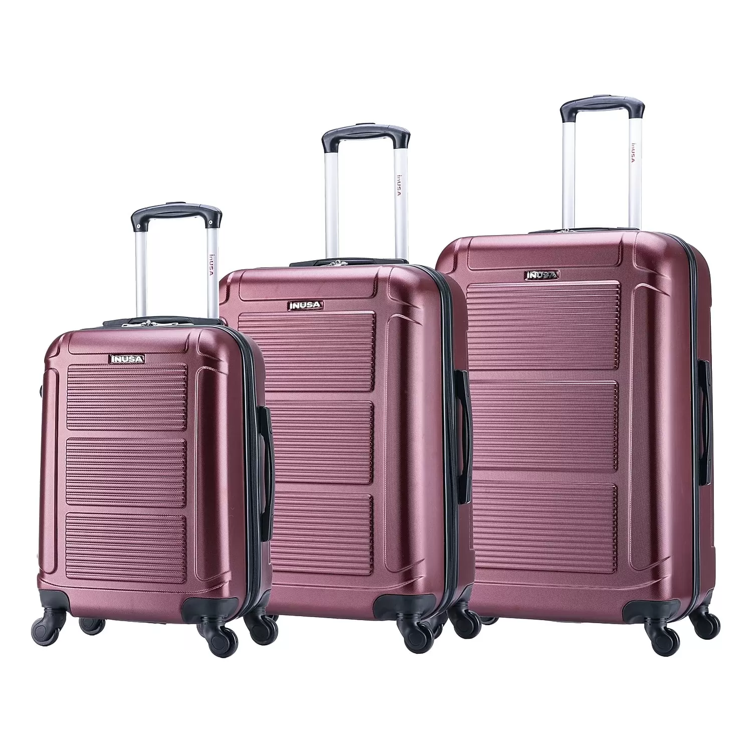 Inusa UPILSML-WIN Pilot Lightweight Hardside Spinner Luggage. Wine (3 Pcs)