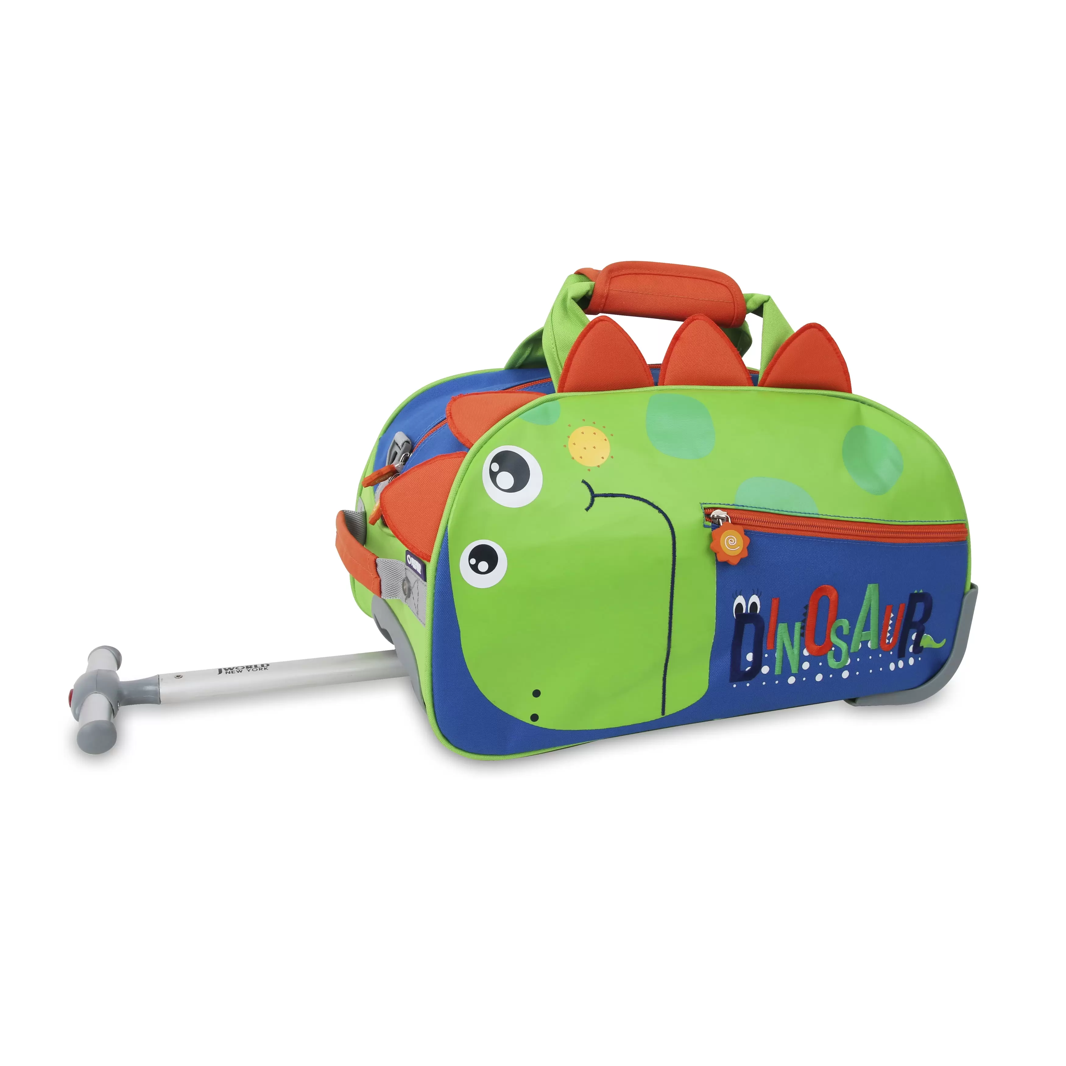 J World Boys Kids travel Duffle Bag with Wheels. Dino III