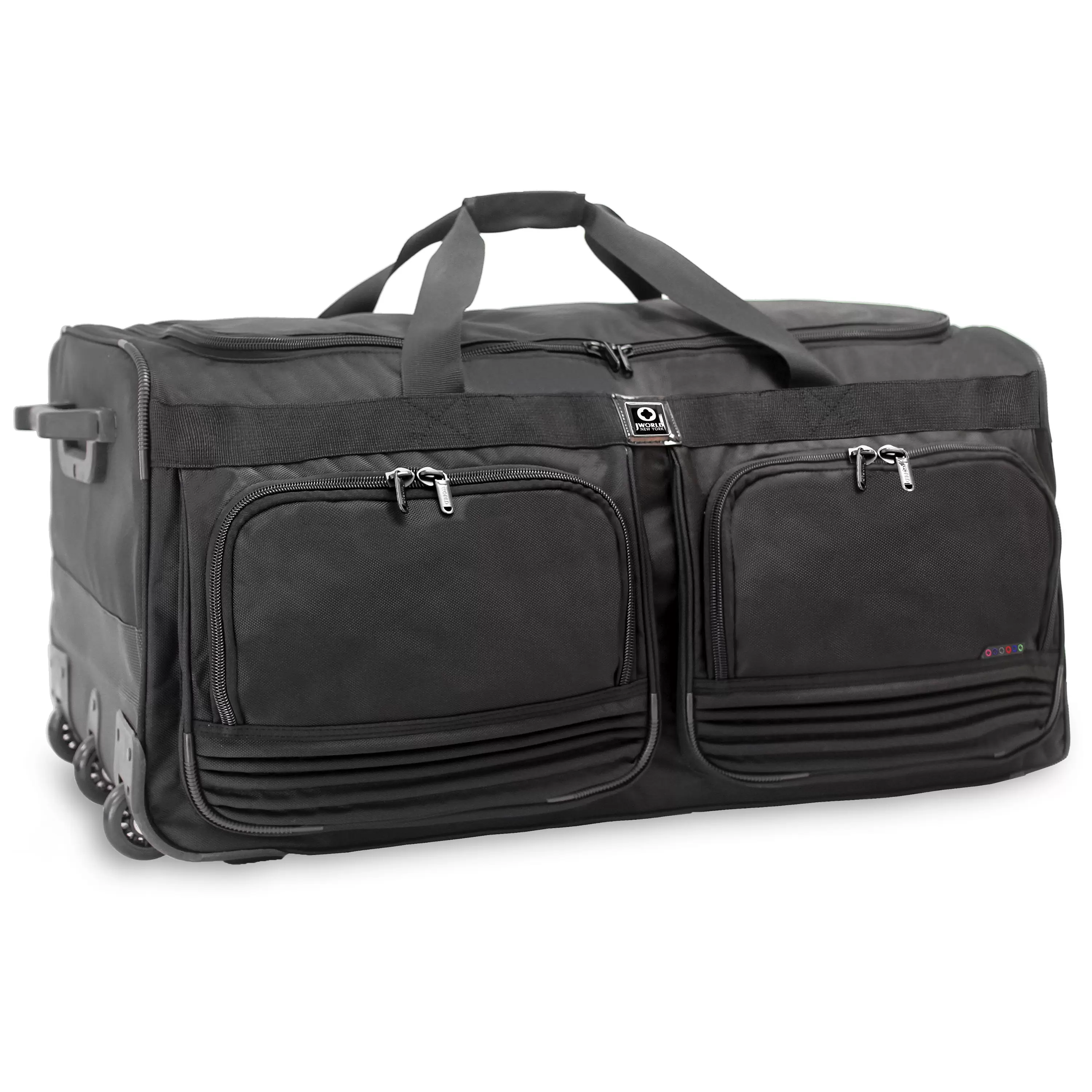 J World Brighton 33 Rolling Duffle Checked Bag for Travel. Black