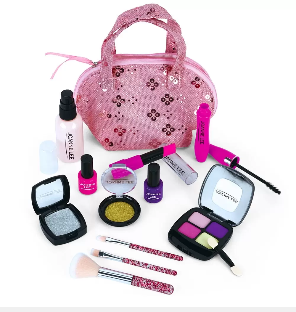 JMH Girls Pretend Makeup Set. Safe & No Real makeup Substance Cosmetic Beauty kit. with Cosmetic Bag - Kids Pretend Play