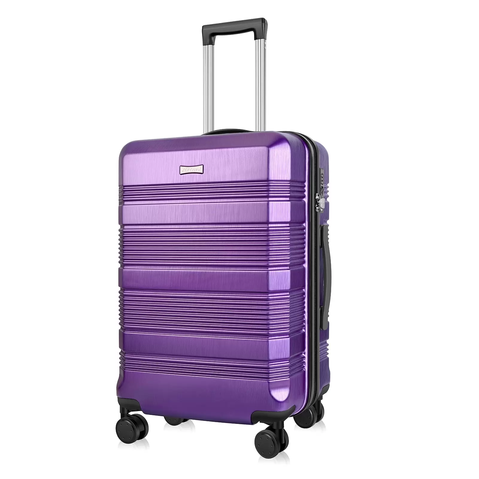 JZRTravel Carry On 20 Hardside Luggage PC ABS Suitcase with Removable Spinner Wheels Hardshell Travel Trolley Case TSA Lock - Purple