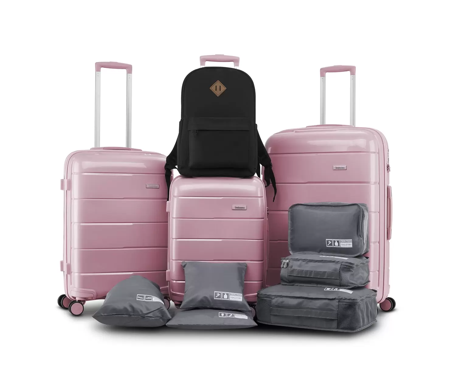 Joyway - 10 Luggage Sets PP Hardside Spinner Luggage - (20. 24. 28)-Rose Gold