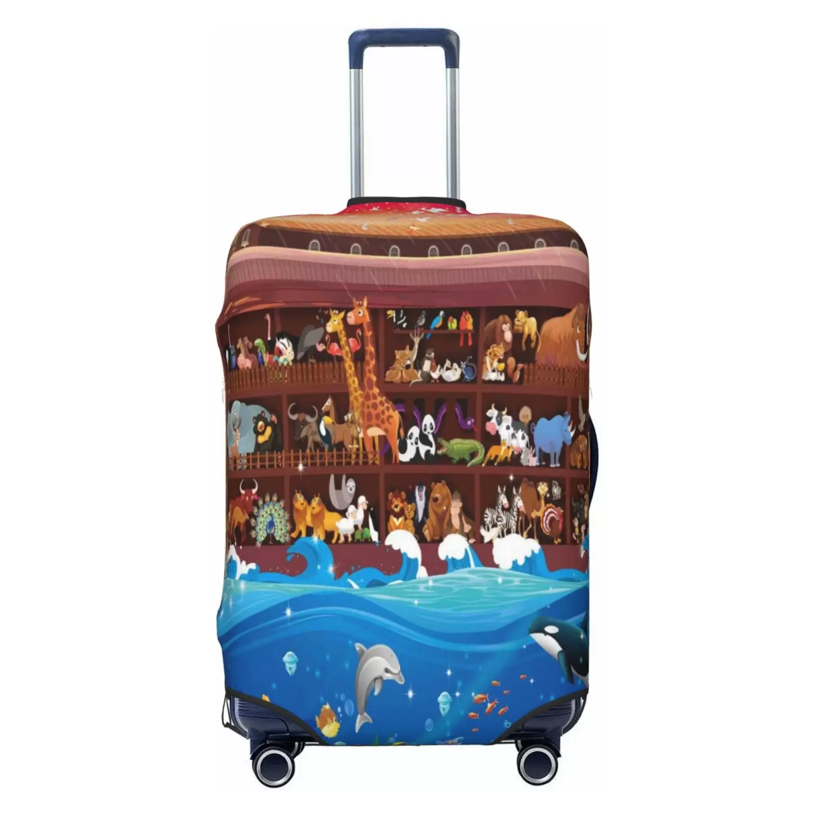 Junzan Animals On Noah'S Ark2 Print Washable Luggage Cover - Fashion Suitcase Protector Fits 18-32 Inch Luggage