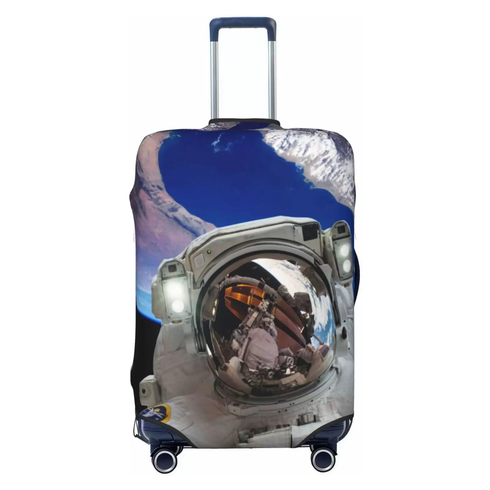 Junzan Astronaut In Outer Space Print Washable Luggage Cover - Fashion Suitcase Protector Fits 18-32 Inch Luggage