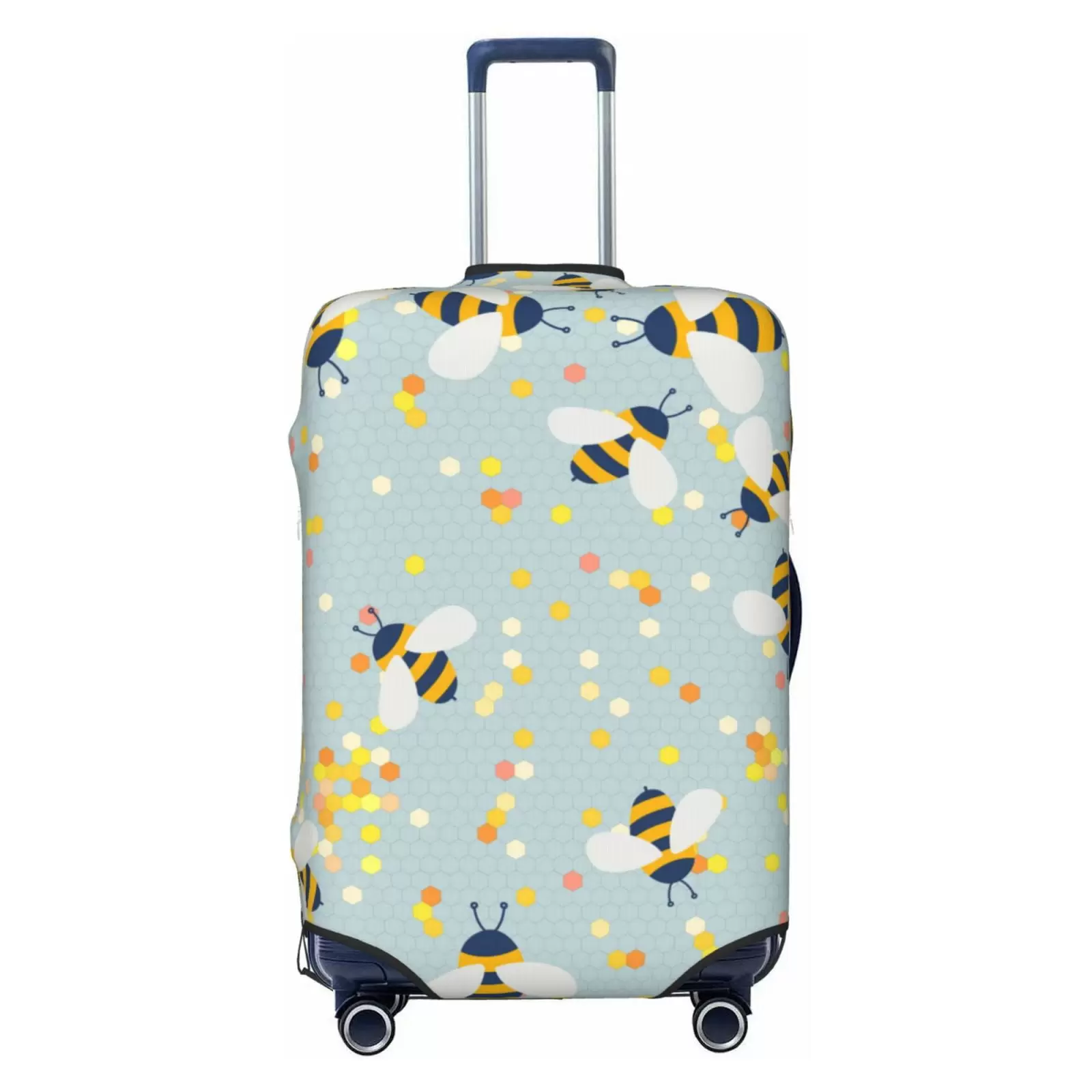 Junzan Bees Print Washable Luggage Cover - Fashion Suitcase Protector Fits 18-32 Inch Luggage