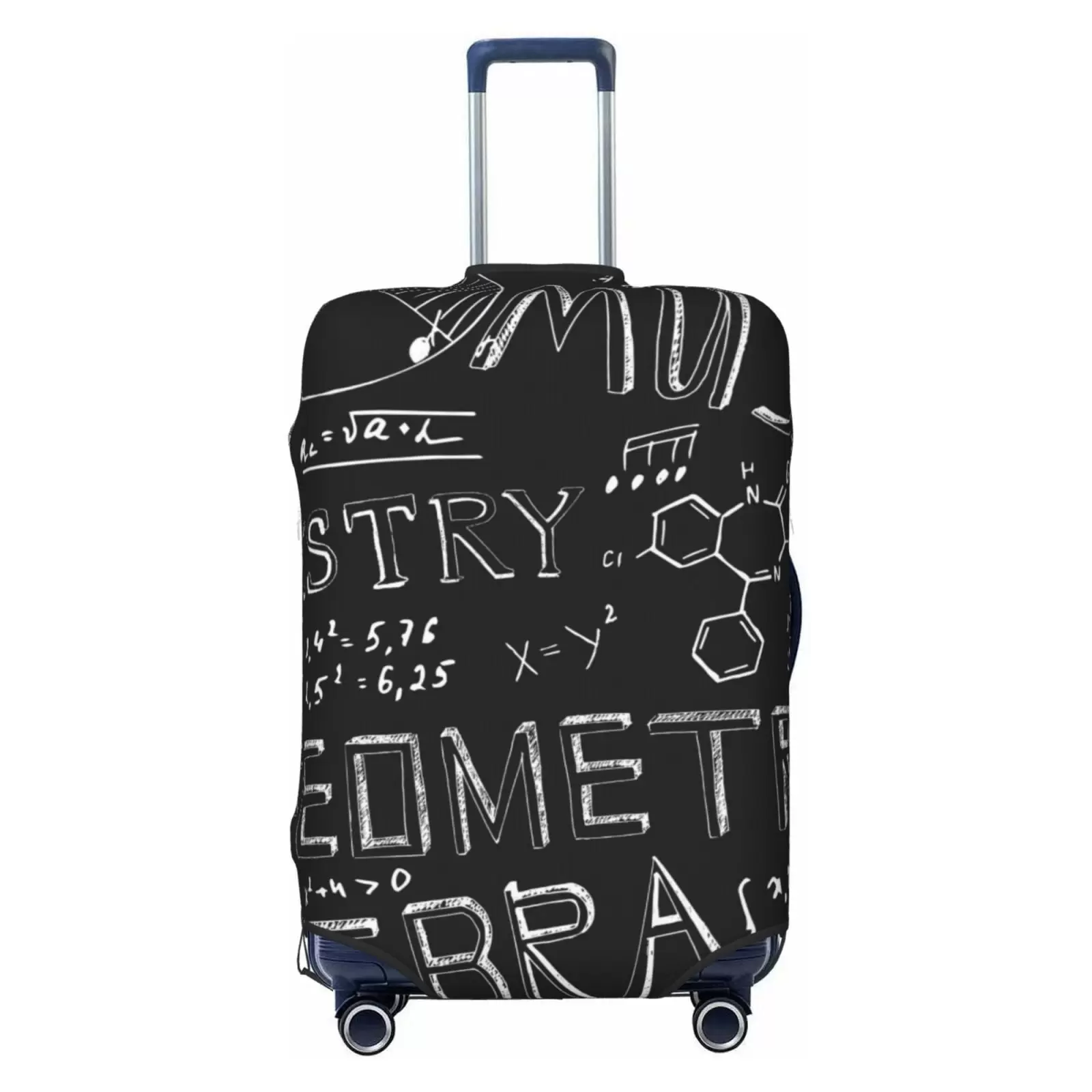 Junzan Black Scientific Print Washable Luggage Cover - Fashion Suitcase Protector Fits 18-32 Inch Luggage