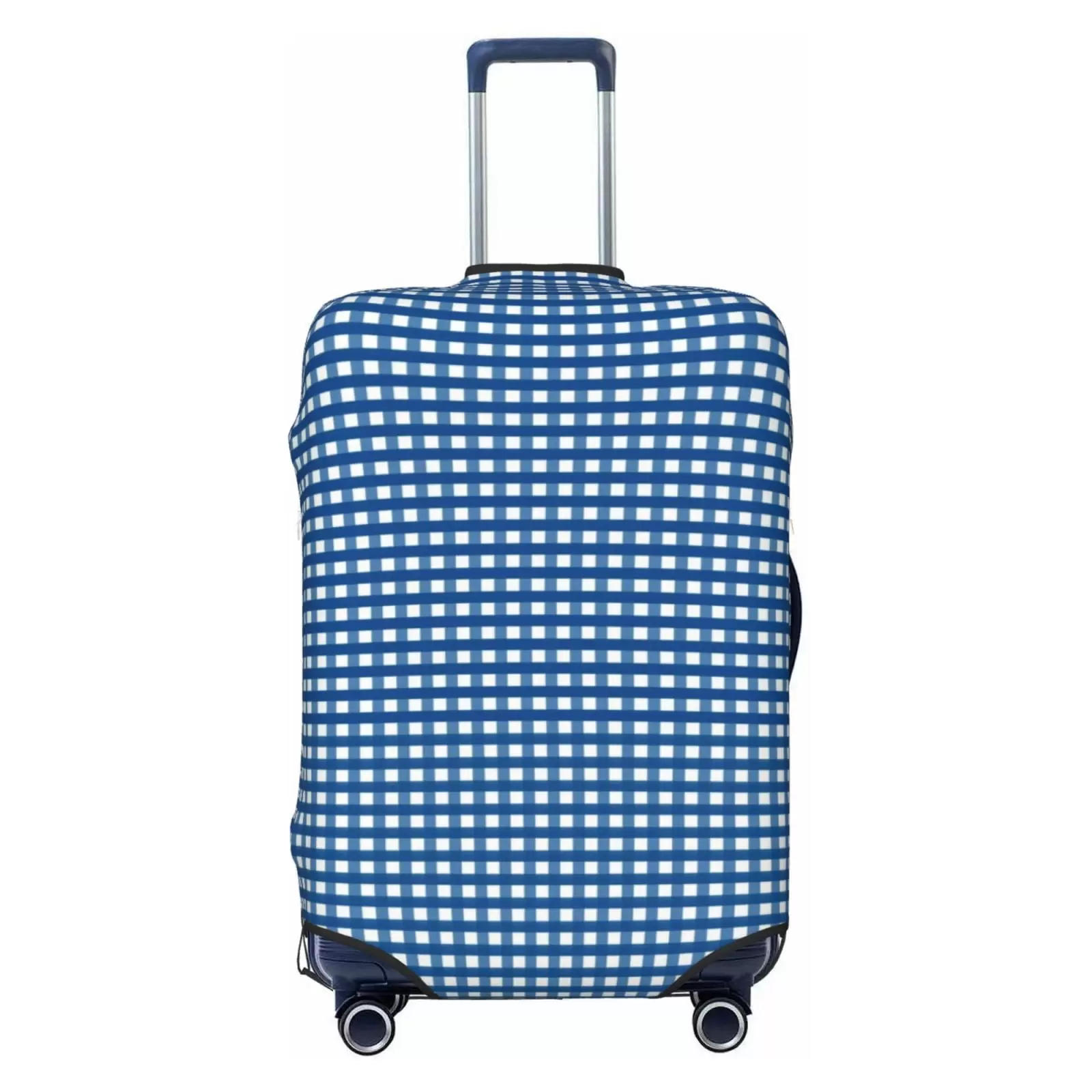 Junzan Blue Gingham Print Washable Luggage Cover - Fashion Suitcase Protector Fits 18-32 Inch Luggage