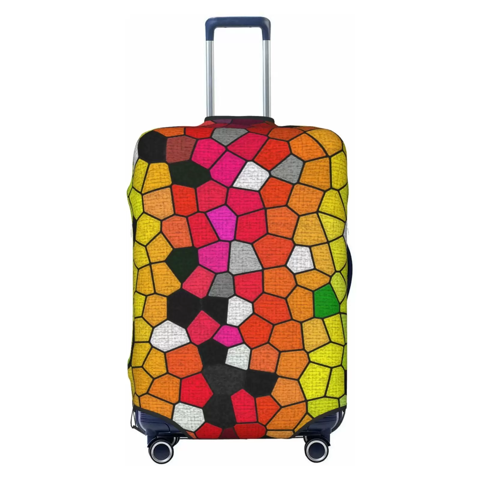 Junzan Colorful Tie Dye Stained Glass 1 Print Washable Luggage Cover - Fashion Suitcase Protector Fits 18-32 Inch Luggage