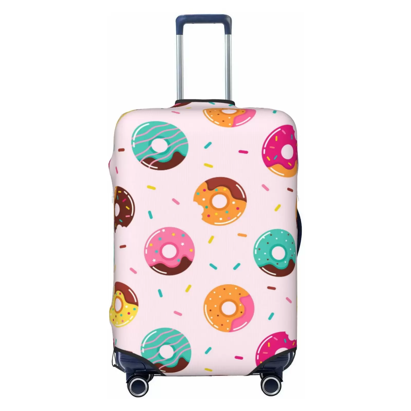 Junzan Donut Print Washable Luggage Cover - Fashion Suitcase Protector Fits 18-32 Inch Luggage