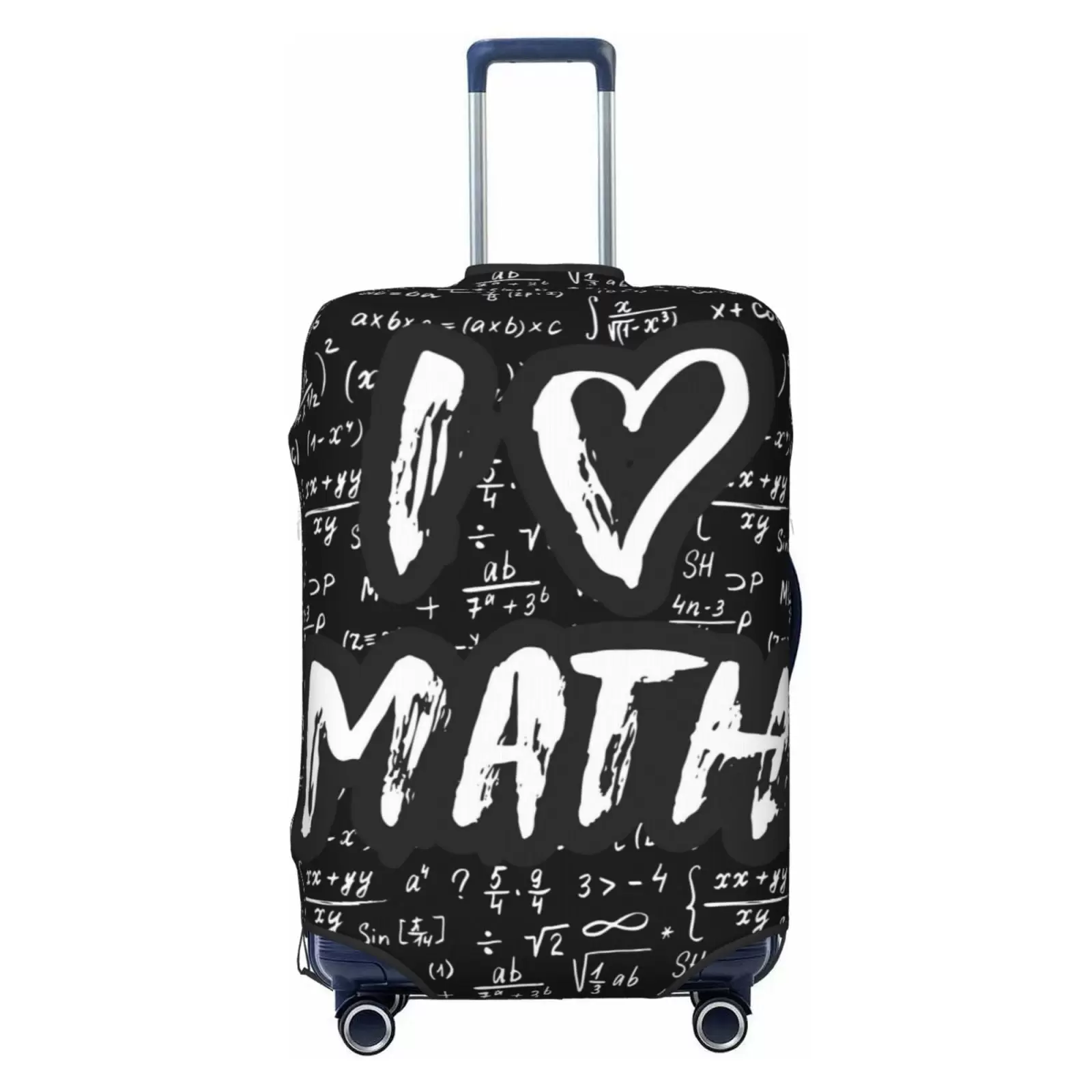 Junzan I Love Math Print Washable Luggage Cover - Fashion Suitcase Protector Fits 18-32 Inch Luggage