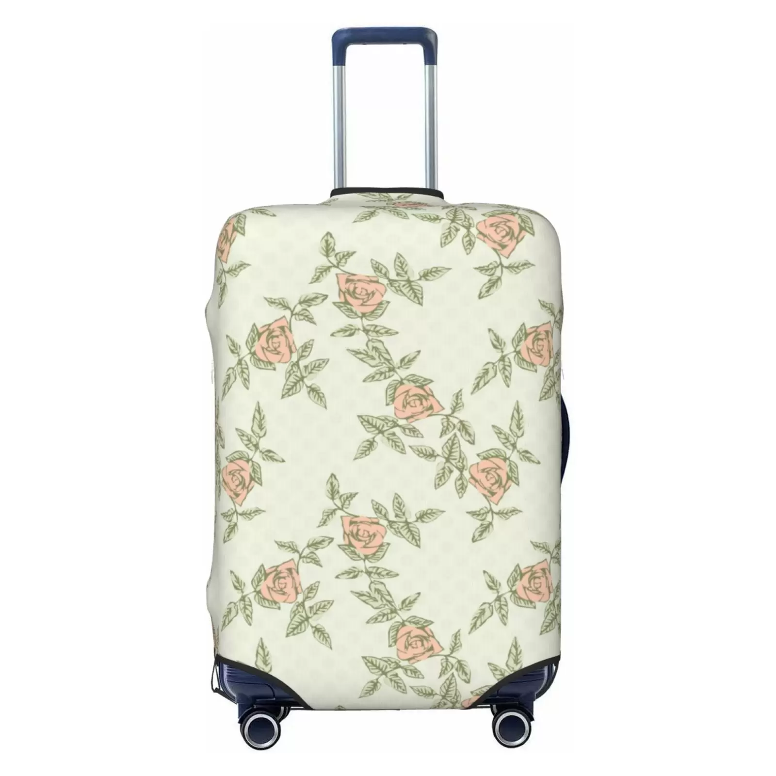 Junzan Rose Darkseagreen Color Background Print Washable Luggage Cover - Fashion Suitcase Protector Fits 18-32 Inch Luggage