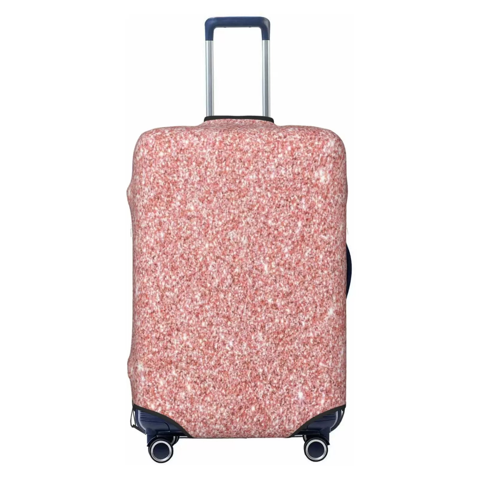 Junzan Rose Gold Pink Glitter Print Washable Luggage Cover - Fashion Suitcase Protector Fits 18-32 Inch Luggage