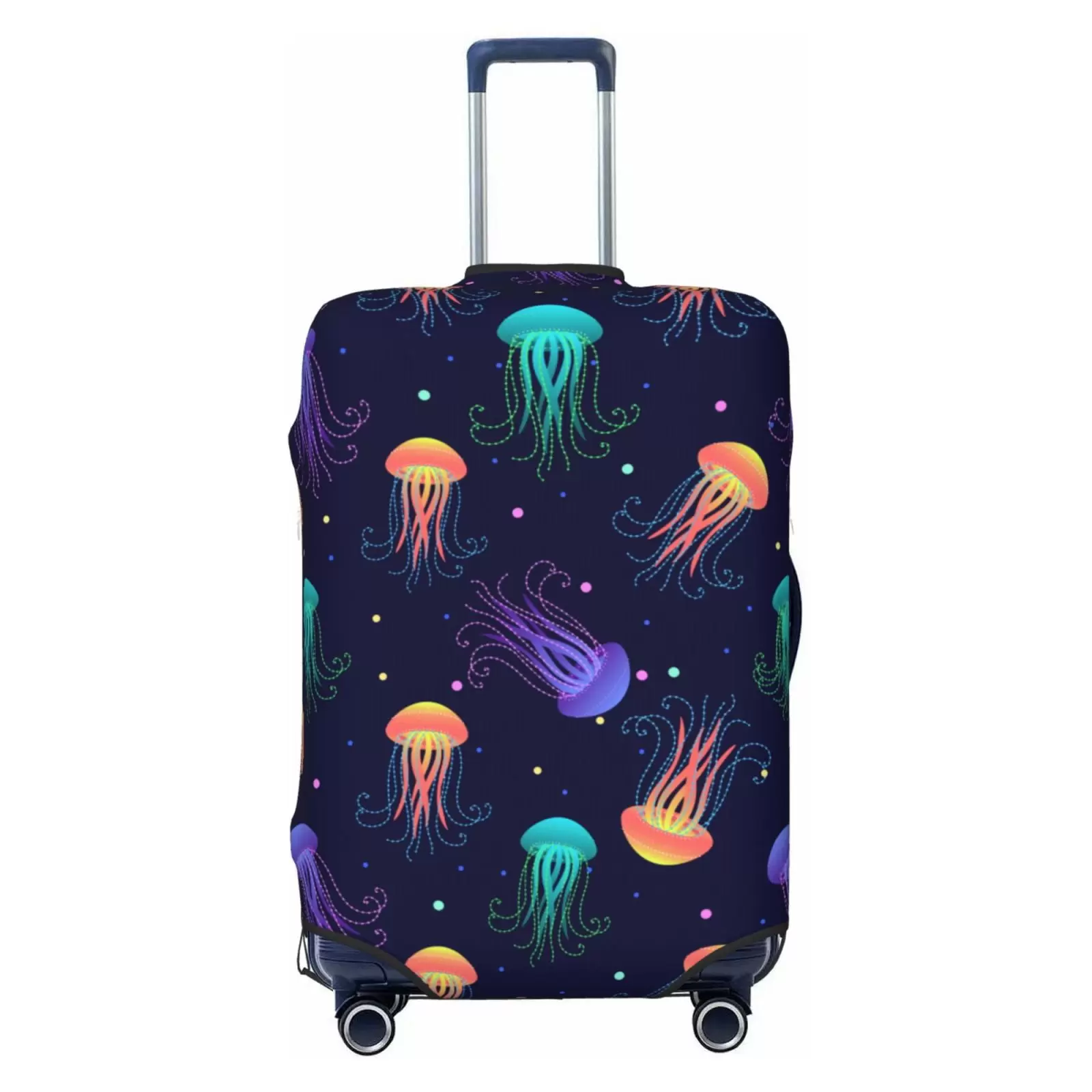 Junzan Sea Jellyfish Print Washable Luggage Cover - Fashion Suitcase Protector Fits 18-32 Inch Luggage