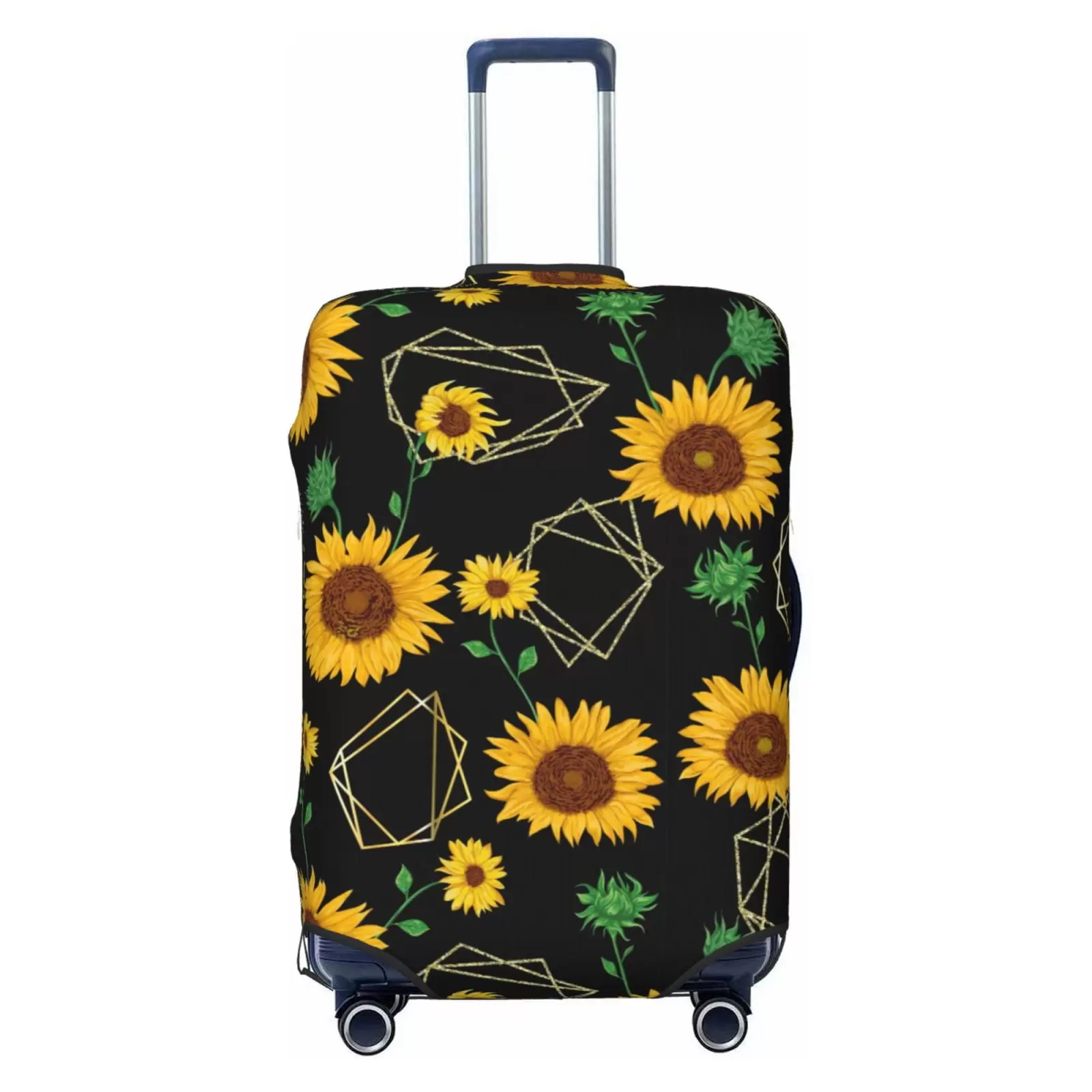 Junzan Sunflowers3 Print Washable Luggage Cover - Fashion Suitcase Protector Fits 18-32 Inch Luggage