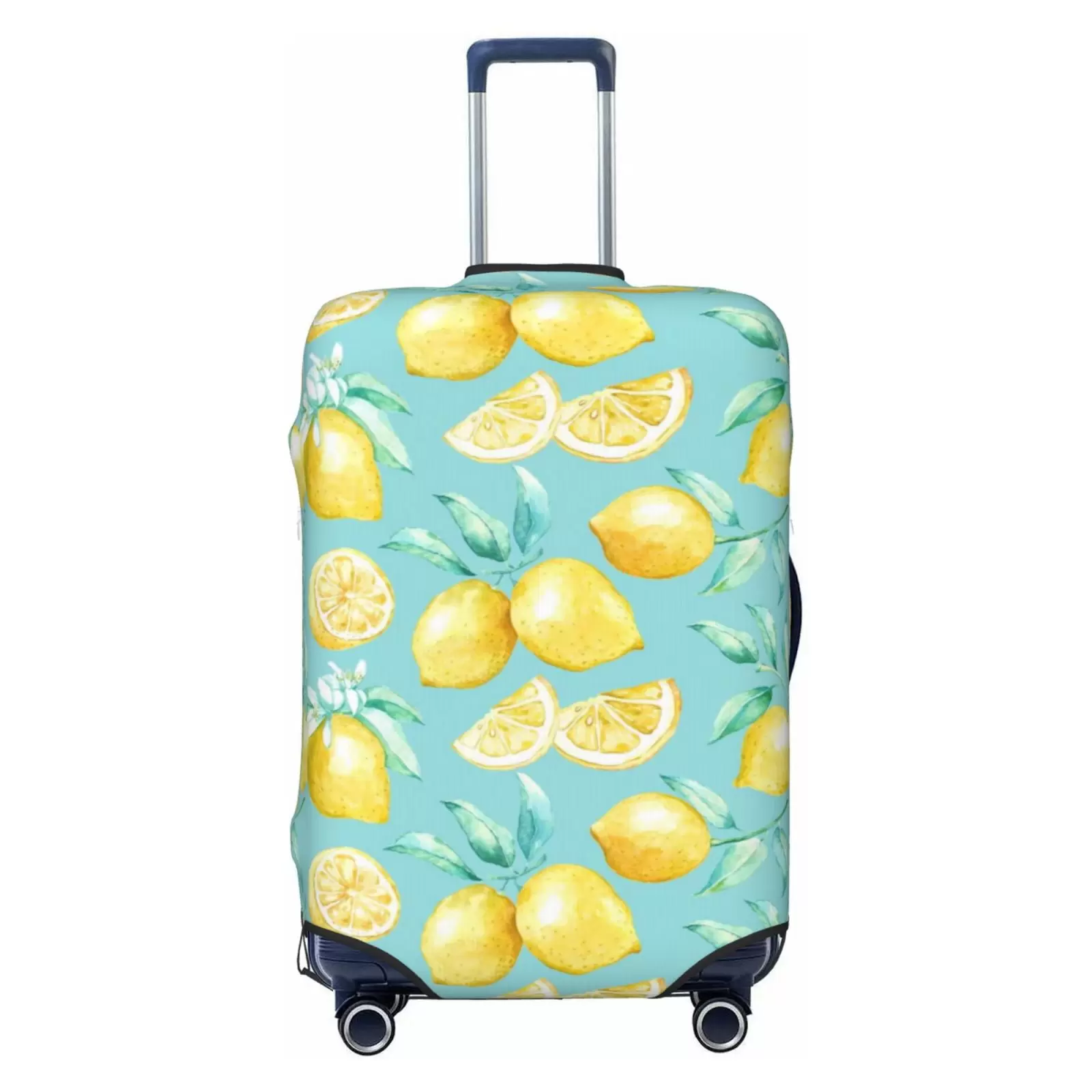 Junzan Yellow Lemon Print Washable Luggage Cover - Fashion Suitcase Protector Fits 18-32 Inch Luggage