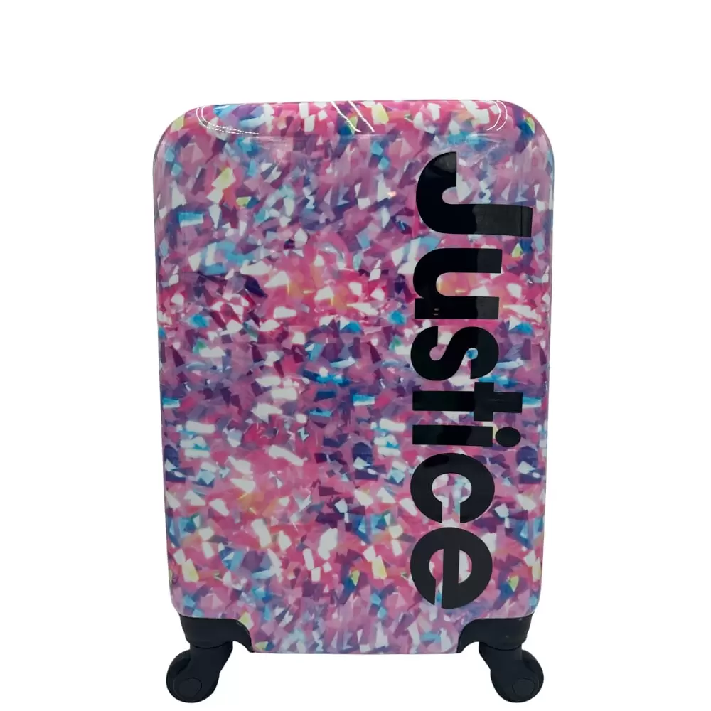 Justice Girl 22 Hard Shell Carry-On Luggage in a Pink Logo Print