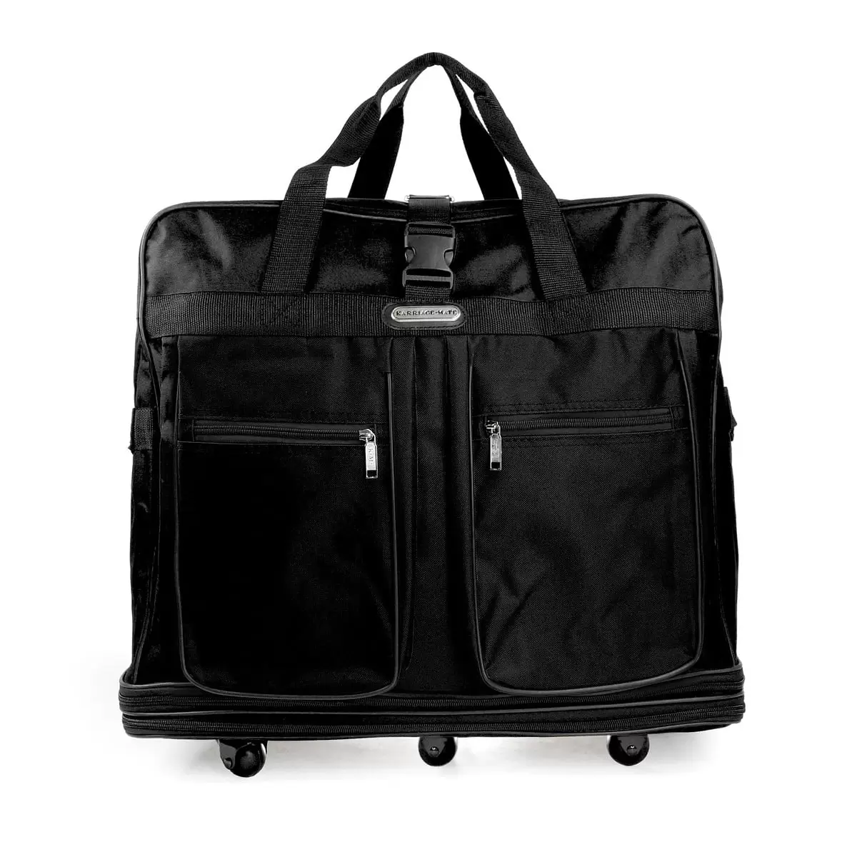 K-Cliffs 36 Inch Multi Tiered Collapsible Expandable Wheeled Travel Cargo Duffle Bag with Zippered Pockets-Black