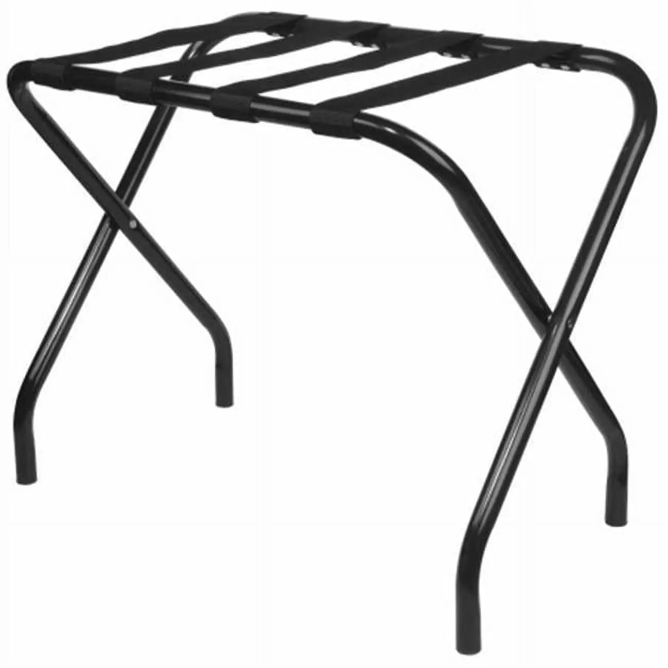 K and B Furniture Co Inc Black Finish Nylon and Steel Luggage Rack