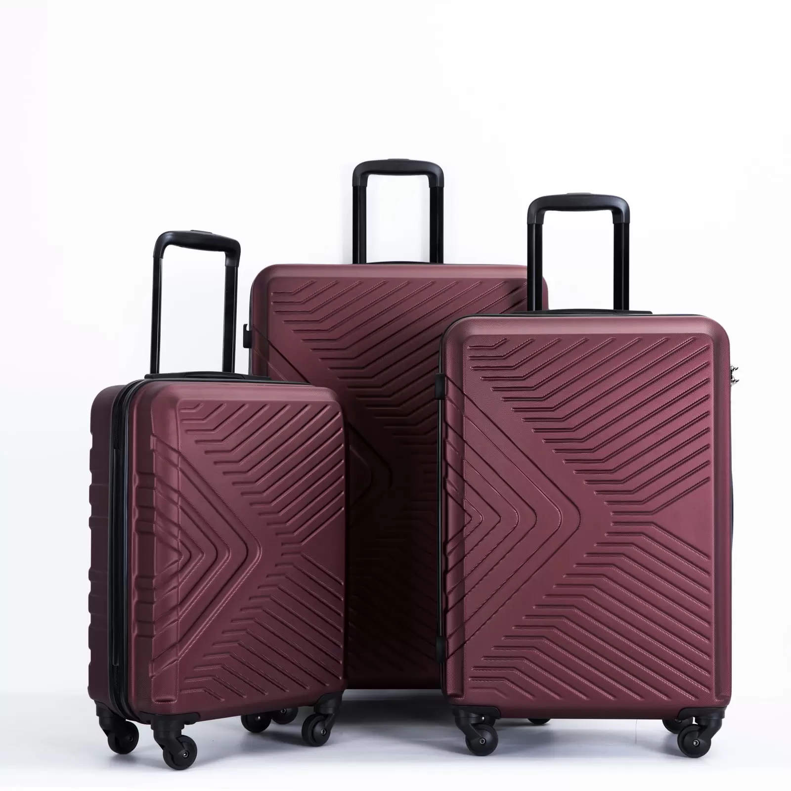 KIVDIT 3 Piece Luggage Sets with Spinner Wheels and TSA Lock. Luggage for Travel Business. Red