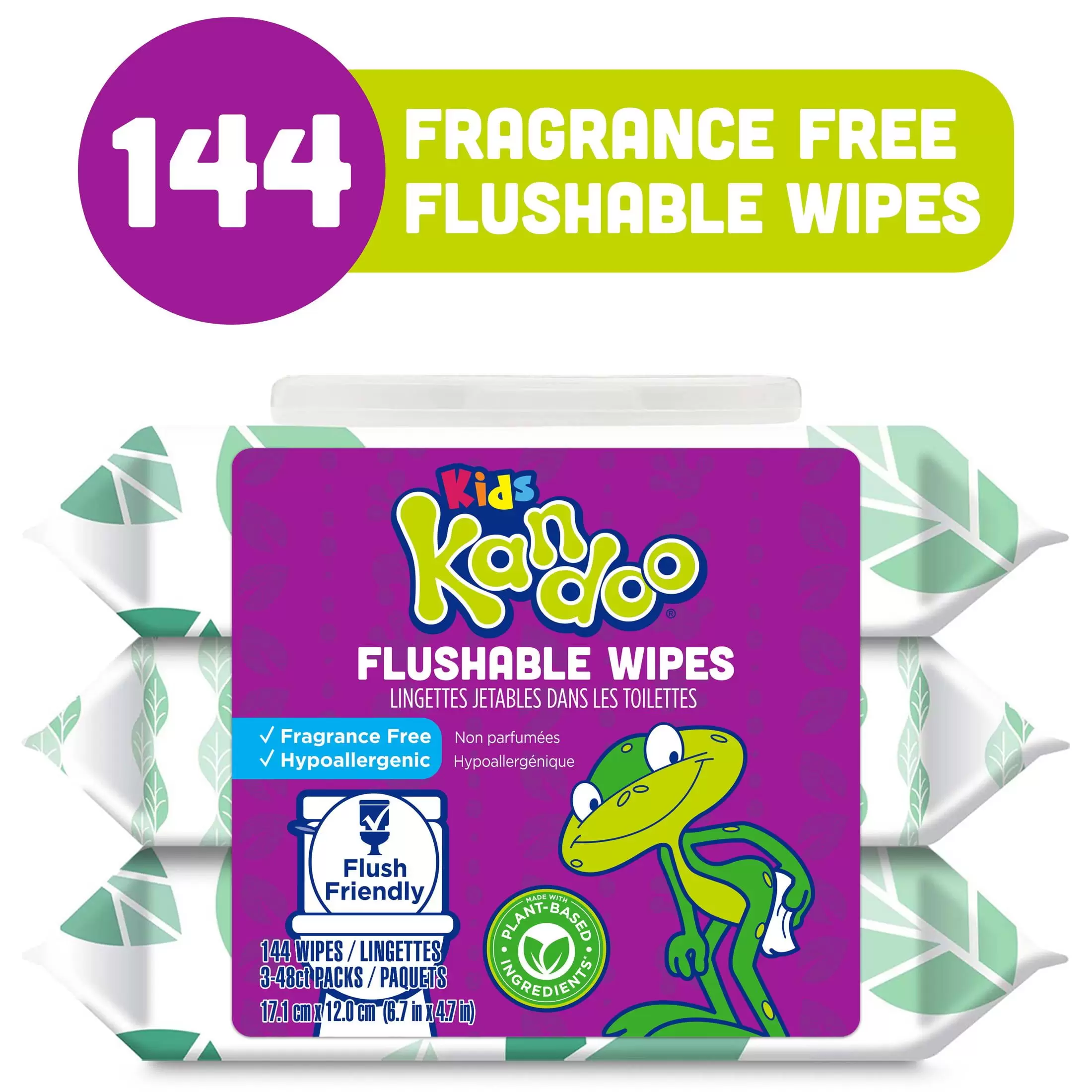 Kandoo Kids Sensitive Flushable Cleansing Wet Wipes. Potty Training Aid. Fragrance Free. 144 Wipes