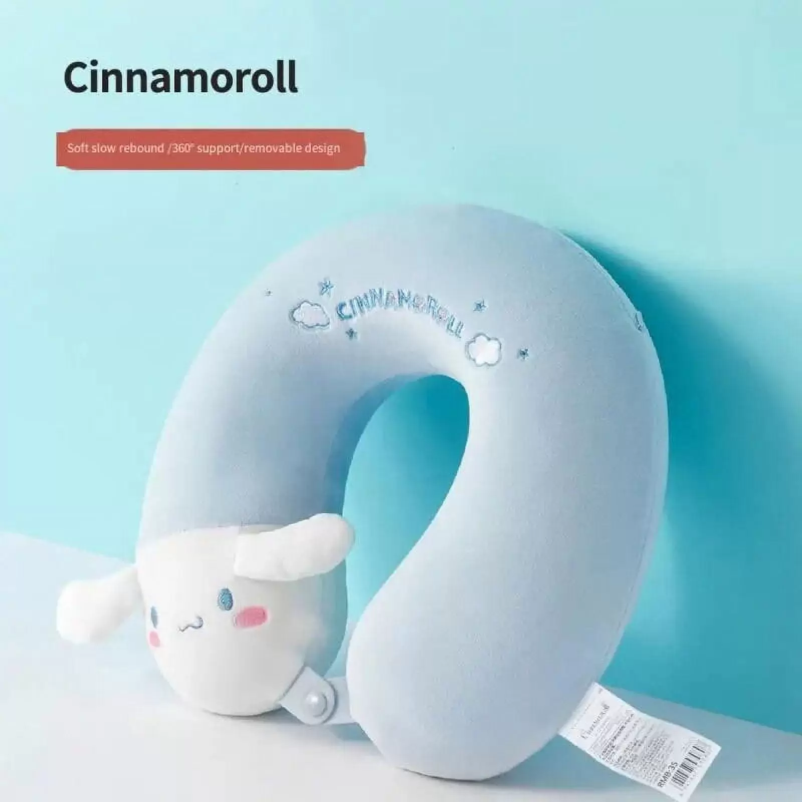 Kawaii Genuine Sanrio Neck Pillow Pillow Eye Mask Home Office Travel Hello Kitty Cinnamoroll Cartoon Memory Foam U-Shaped Pillow