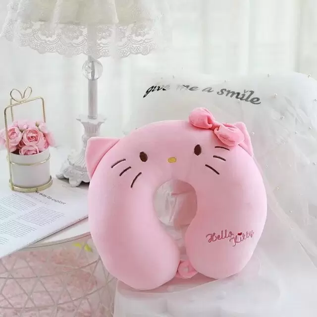 Kawaii Sanrio Hello Kitty U-shaped Pillow Kuromi My Melody Anime Car Travel Rest Neck Pillow Cartoon Plush Office Sleep Pillow