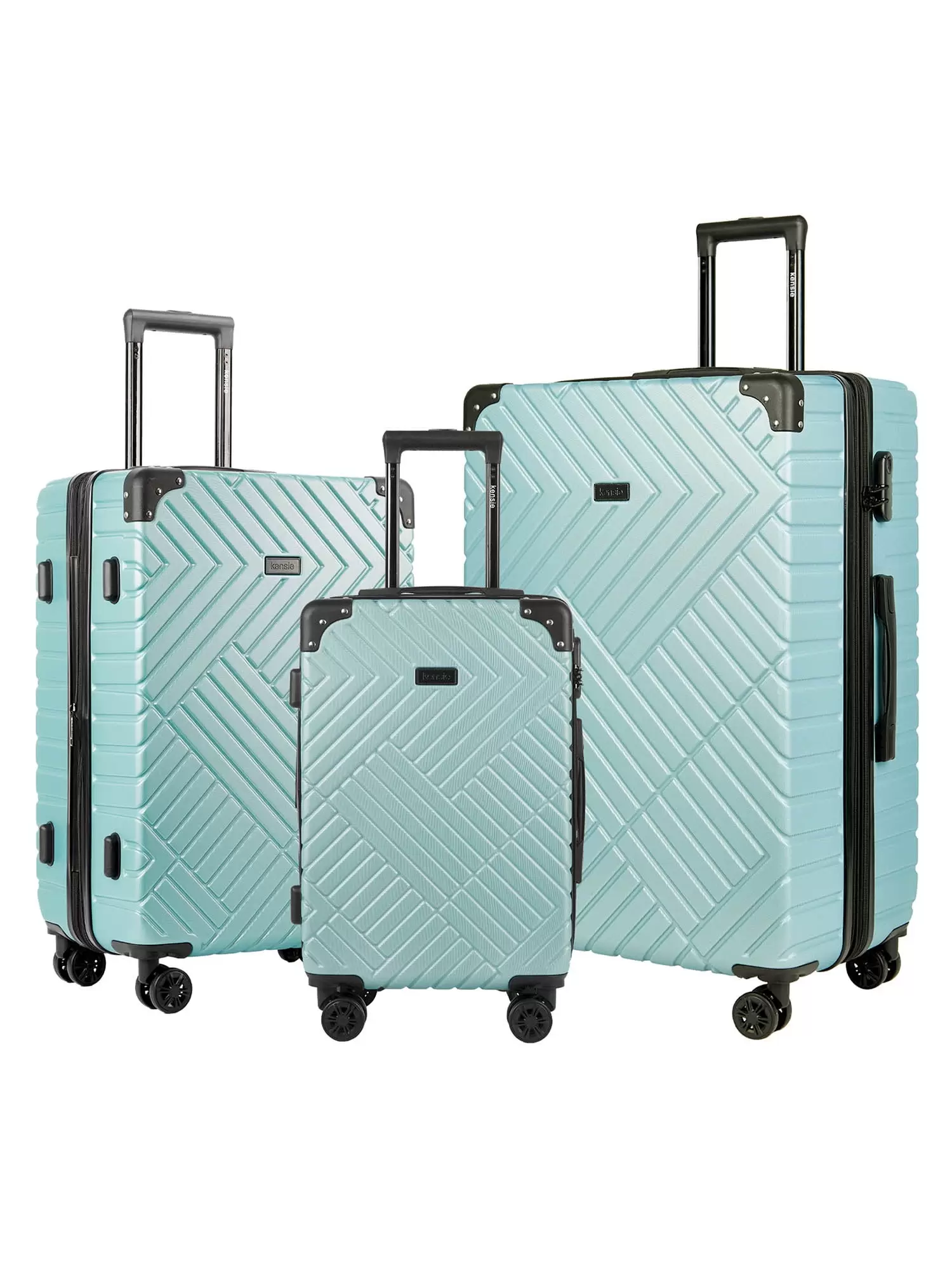 Kensie 3 Pc. Hardside Expandable Luggage Set. Teal