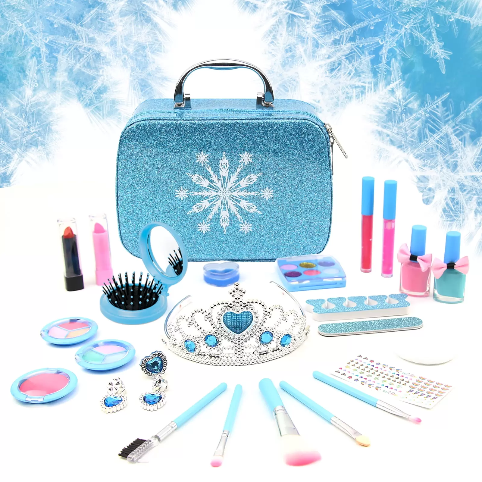 Kids Makeup Kit Girls Toy - Washable Makeup Set for Girls Non Toxic Real Make Up for Toddler Children Princess Beauty Toys for 4 5 6 7 8 9 10 Year Old Girl Christmas Birthday Gifts