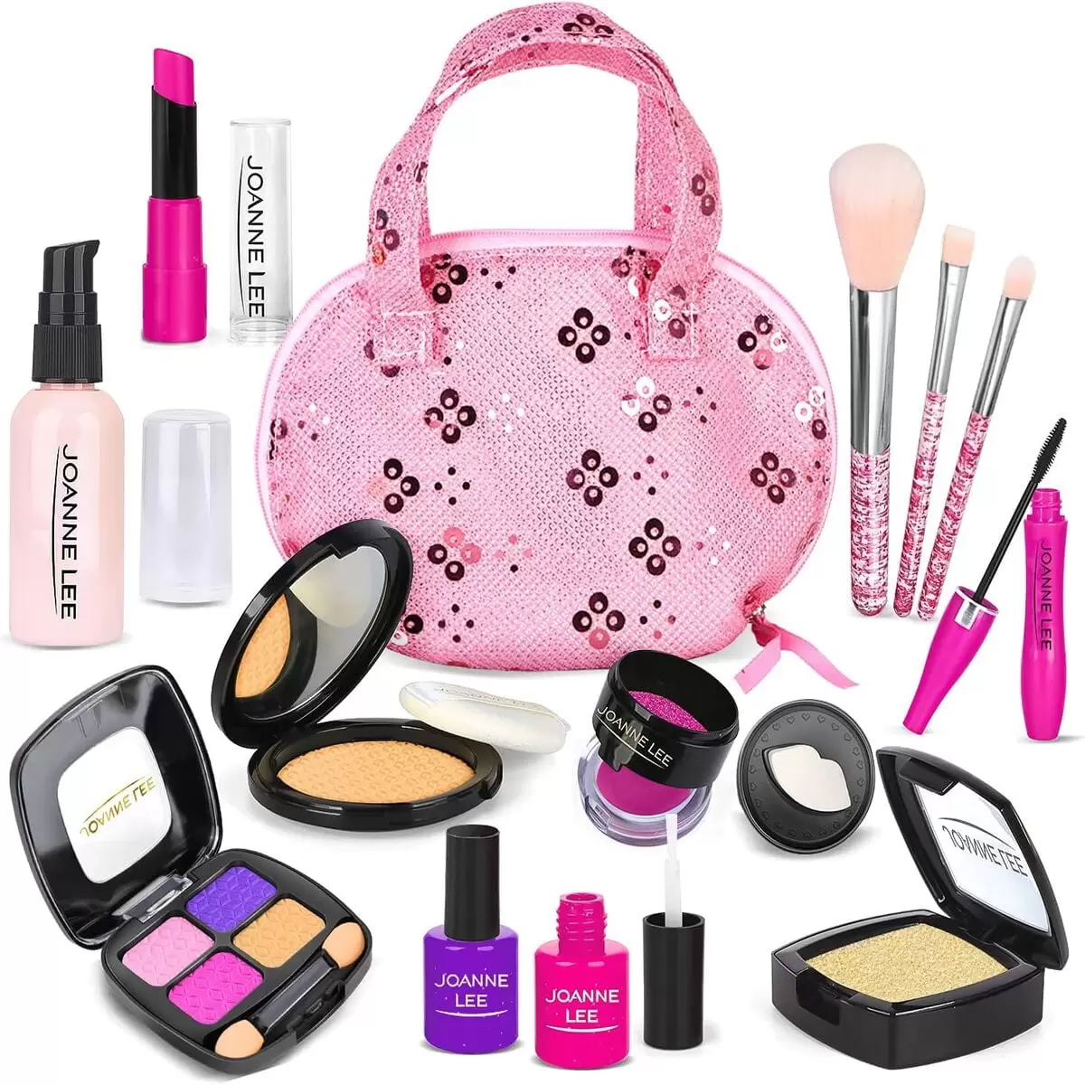 Kids Makeup Kit for Girls. Ages 3+ Pretend Makeup SetNot Real Makeup). Washable Play Makeup Toy for Toddlers with Princess Cosmetic Bag