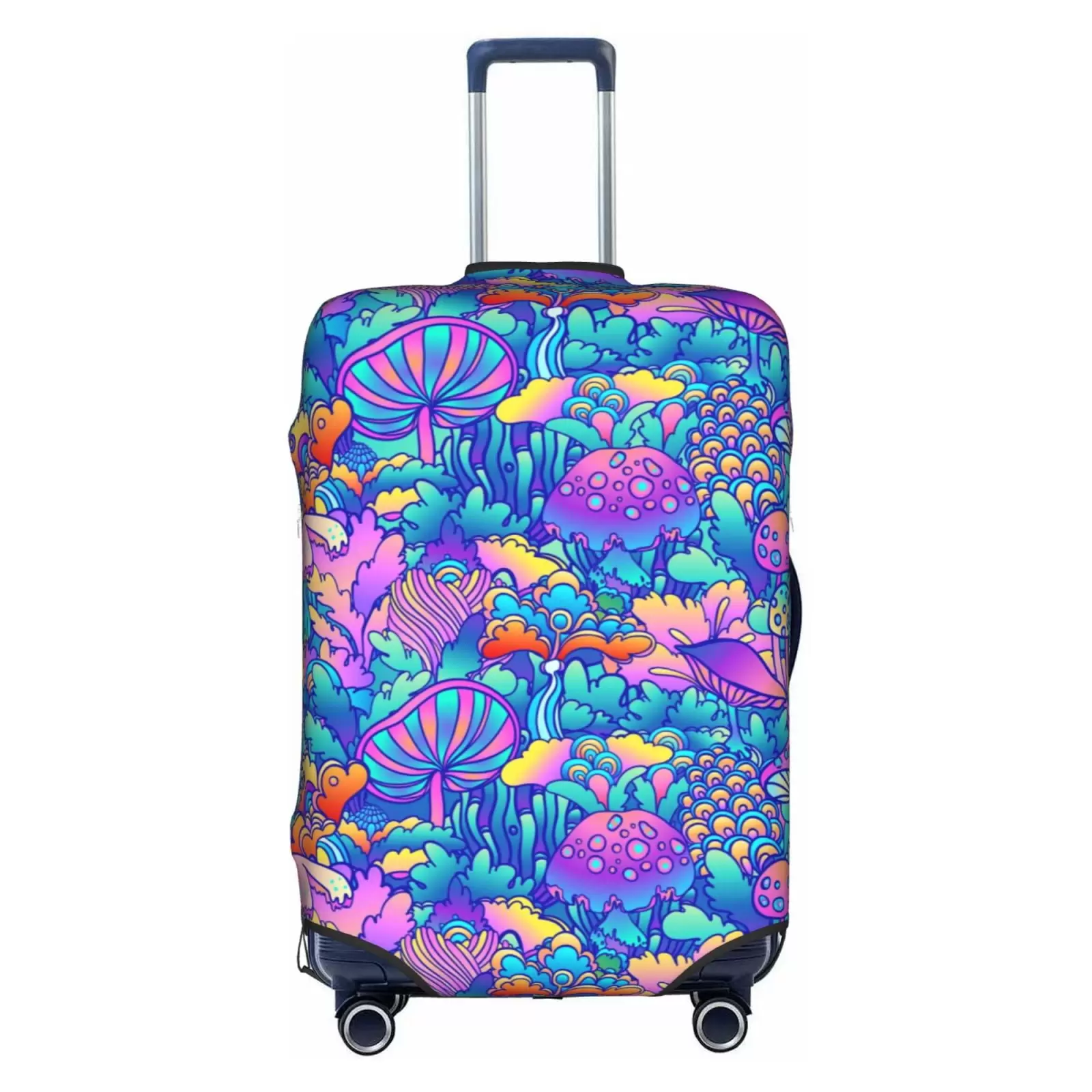 Kll Colorful Mushrooms Luggage Cover Suitcase Cover Suitcase Protector-Small