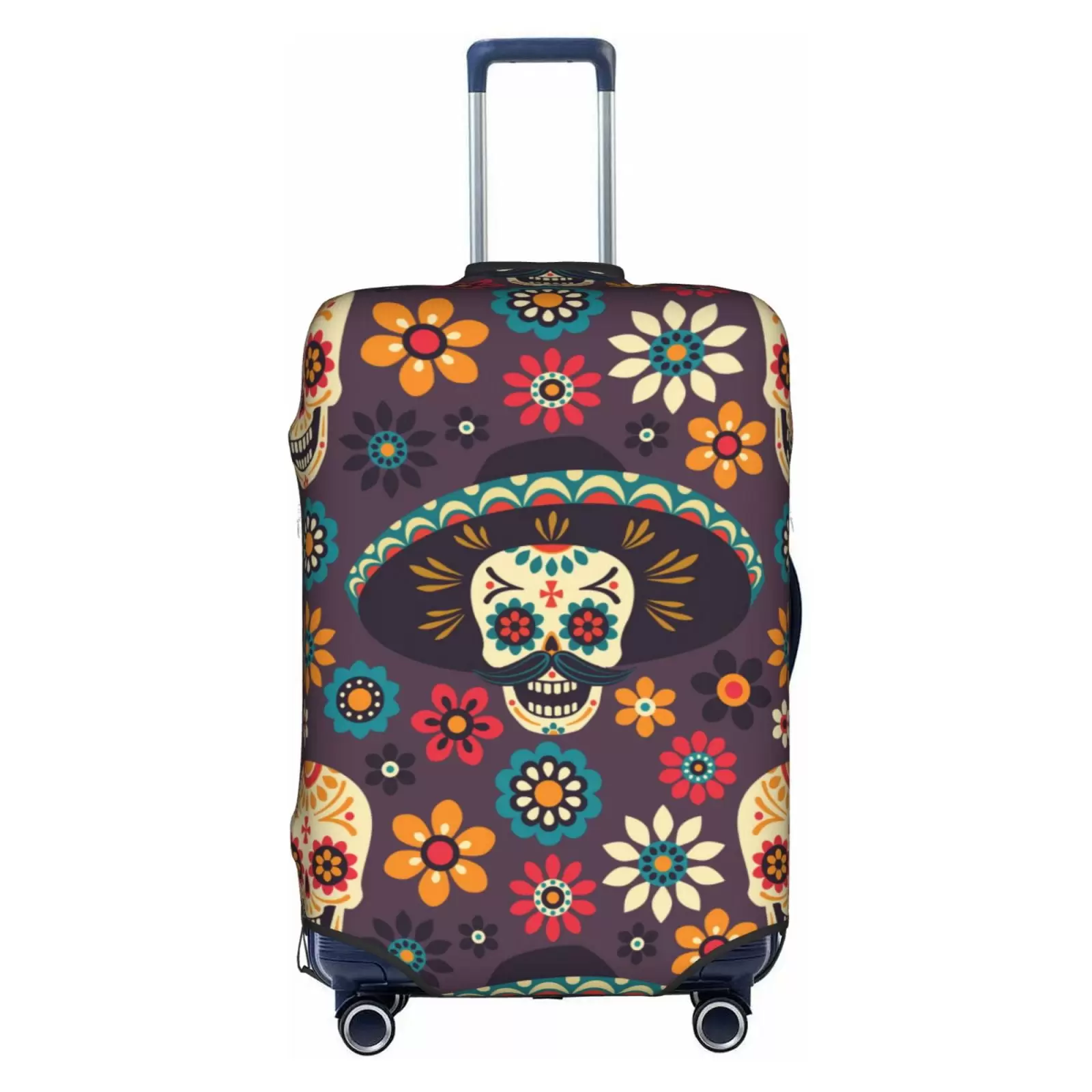 Kll Skulls And Flowers Luggage Cover Suitcase Cover Suitcase Protector-Small