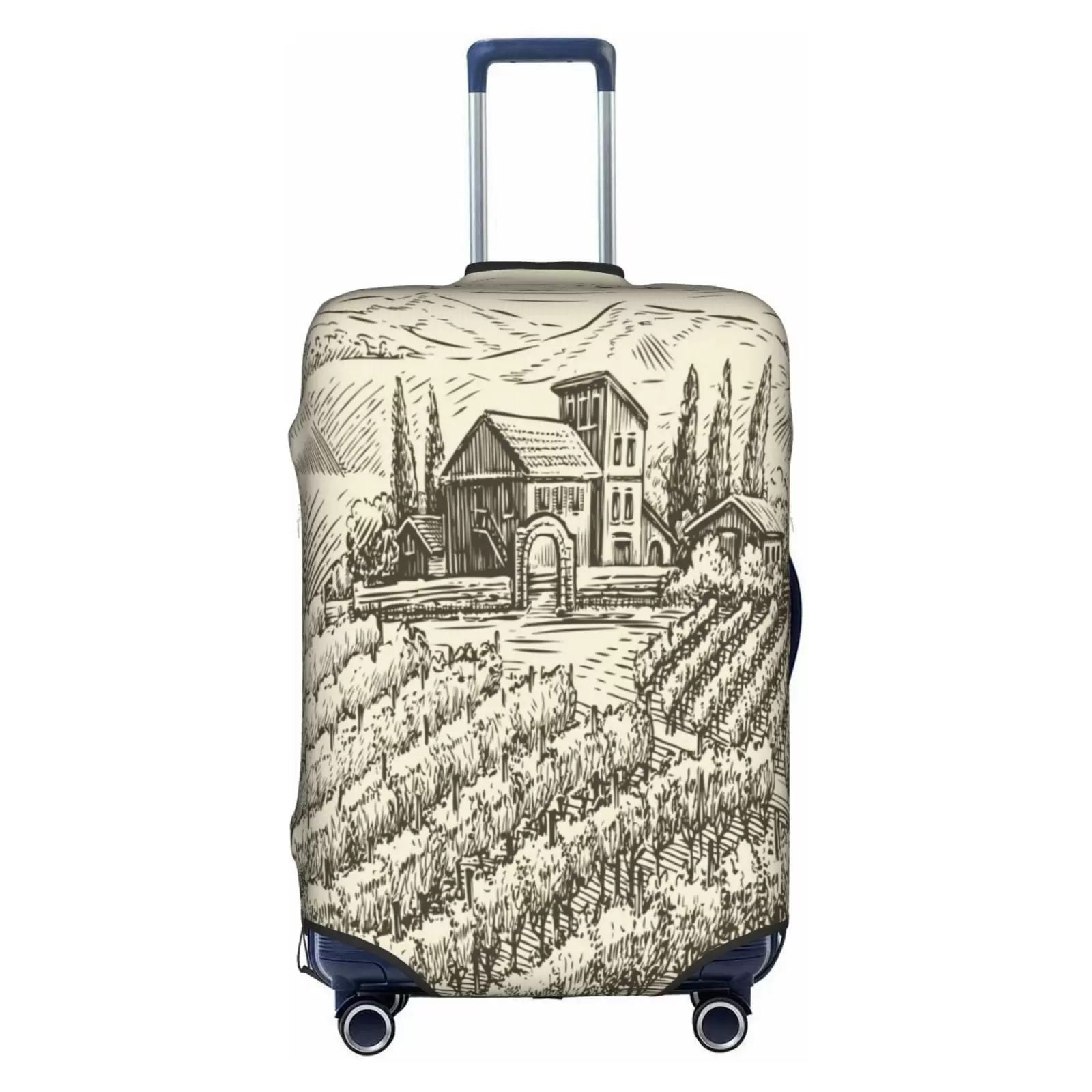 Kll Vineyard Landscape Luggage Cover Suitcase Cover Suitcase Protector-Small