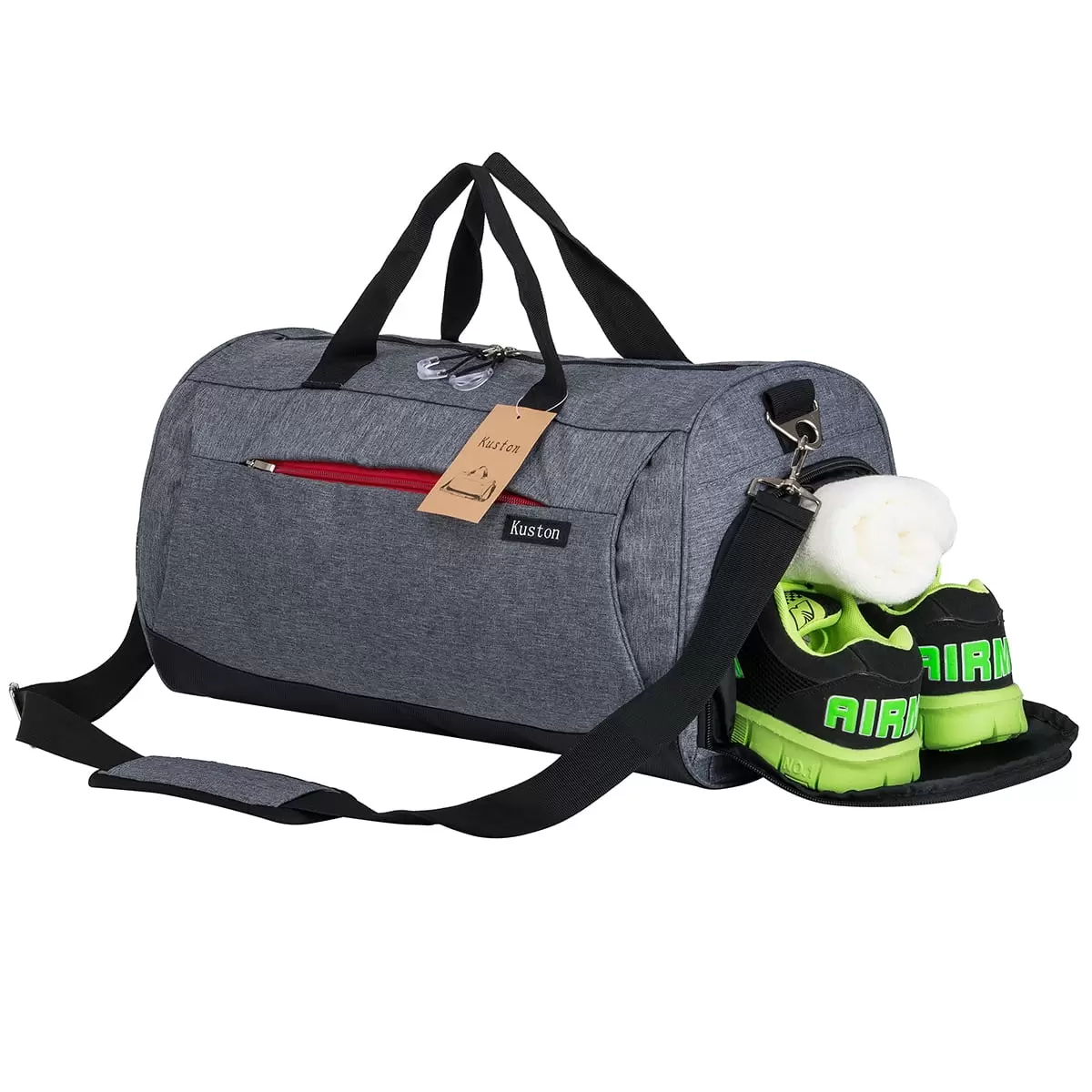 Kuston Sports Gym Bag with Shoes Compartment Travel Duffel Bag for Men and Women