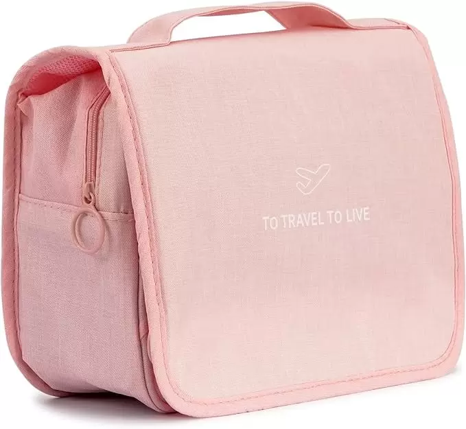 L&FY Travel Toiletry Bag For Women.Travel Size Toiletries Bag with Hook.Cosmetic Makeup Organizer Travel Bag For Essentials.Bathroom Accessory