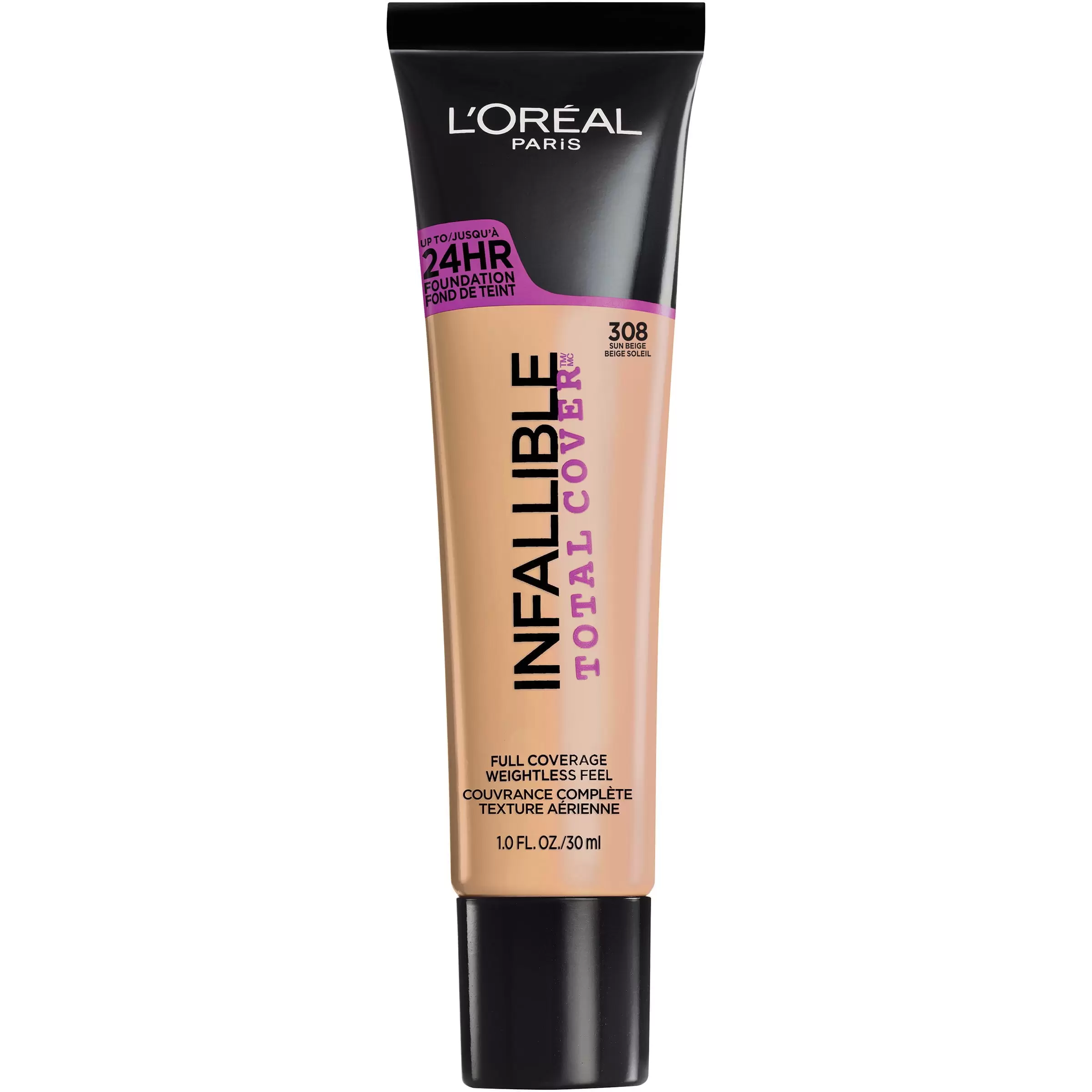 L'Oreal Paris Infallible Total Cover Liquid Foundation. Sun Beige. 1 fl oz