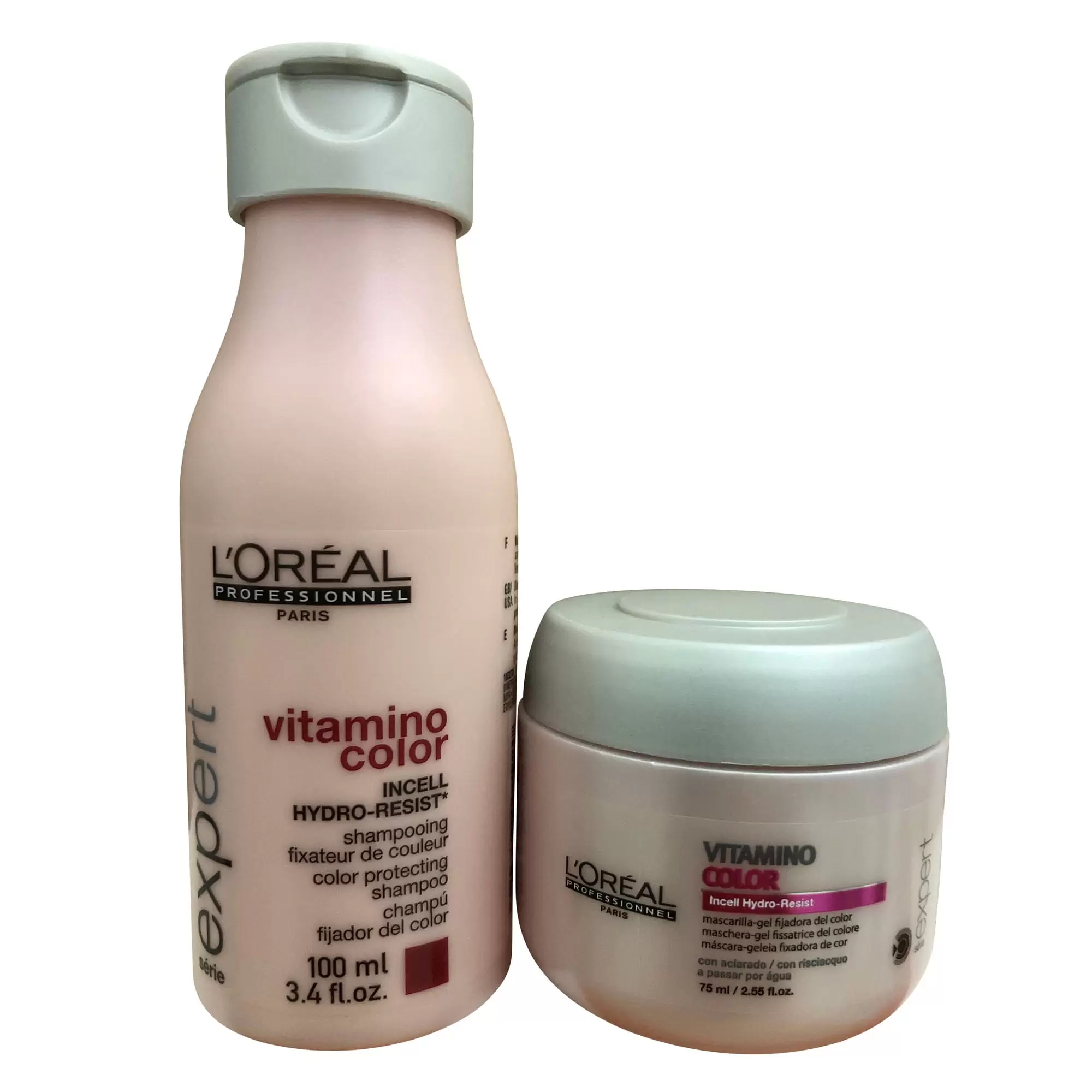 L'Oreal Vitamino Color Travel Shampoo 3.4 oz & Masque 2.56 oz set