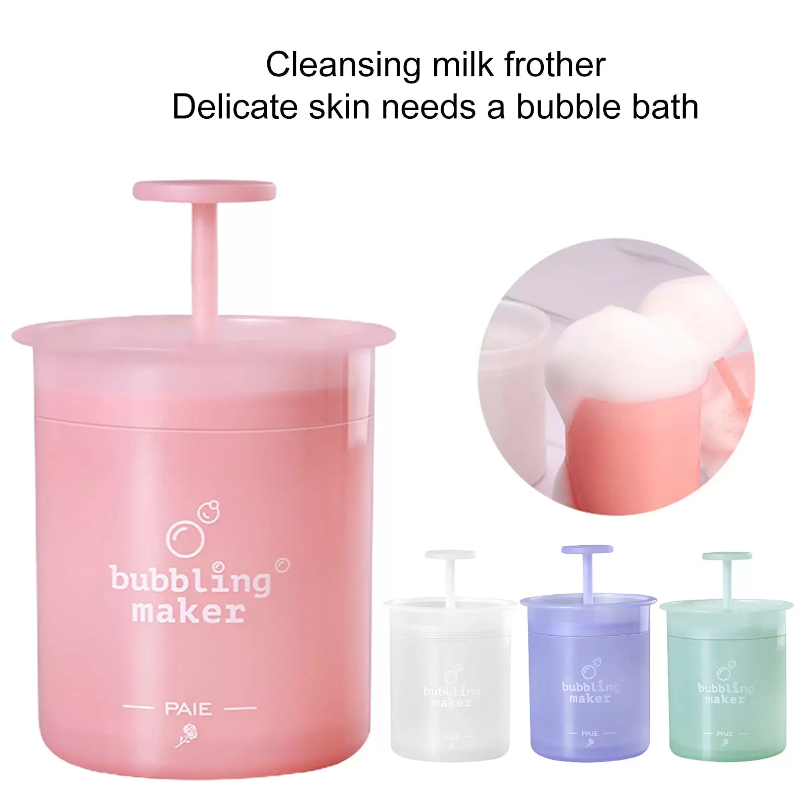 LA TALUS Manual Bubbler Portable Multipurpose Convenient Cleaning Smooth Edges Minimalistic Skin Care Wide Application Cleansing Milk Bubble Foam Bottle Home Supply