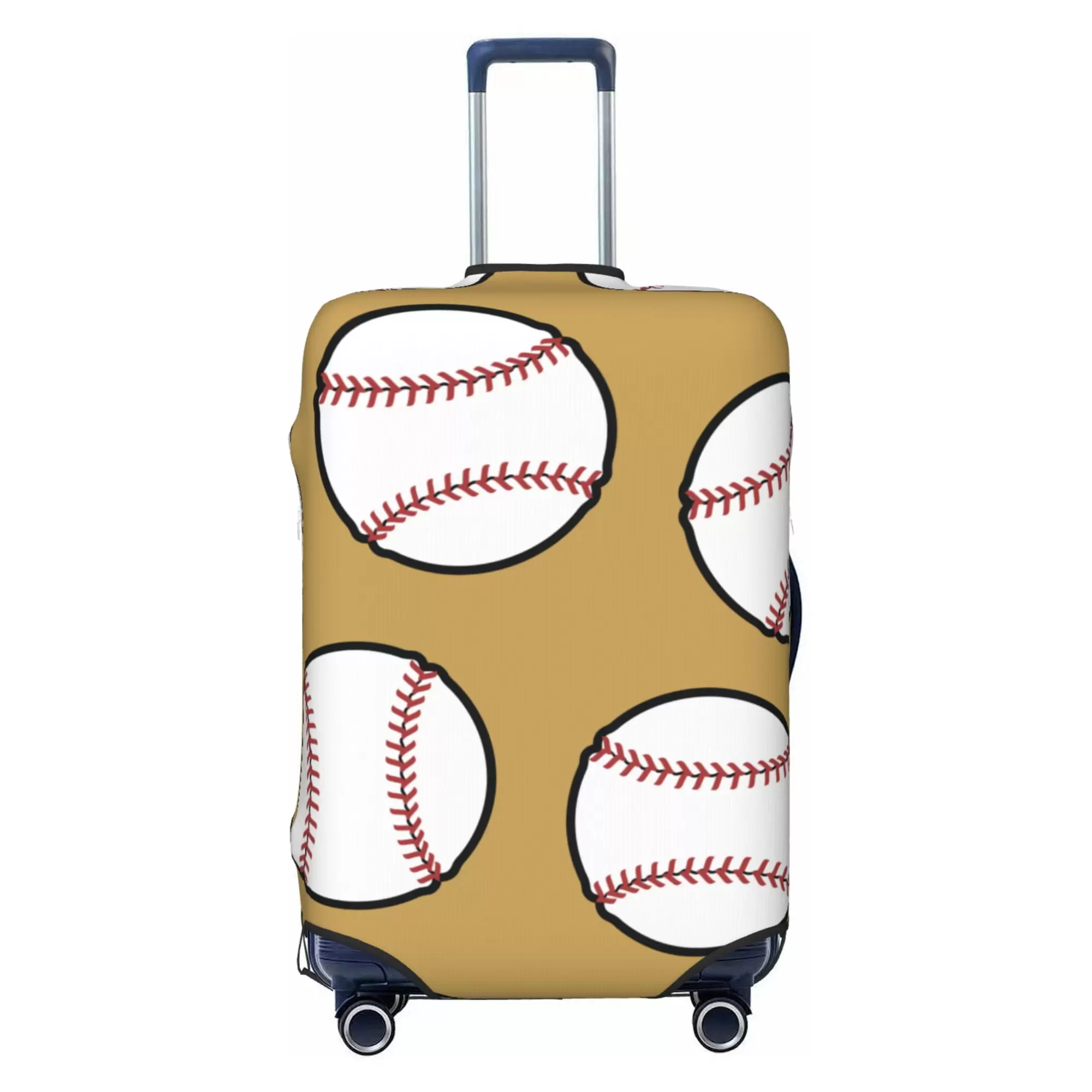 LAKIMCT Baseballs Elastic Luggage Cover with Concealed Zipper. Washable Stretch Suitcase Cover Protector for Travel Vacation Business Trip. S(18-21 inch Suitcase)