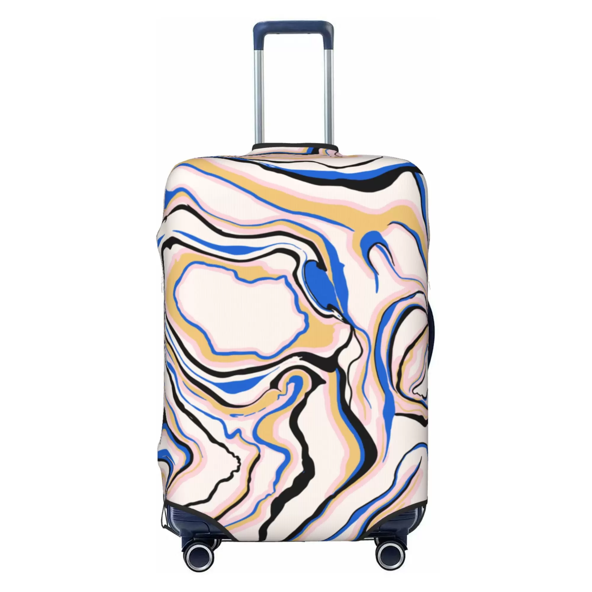 LAKIMCT Liquid Marble Print Elastic Luggage Cover with Concealed Zipper. Washable Stretch Suitcase Cover Protector for Travel Vacation Business Trip. S(18-21 inch Suitcase)