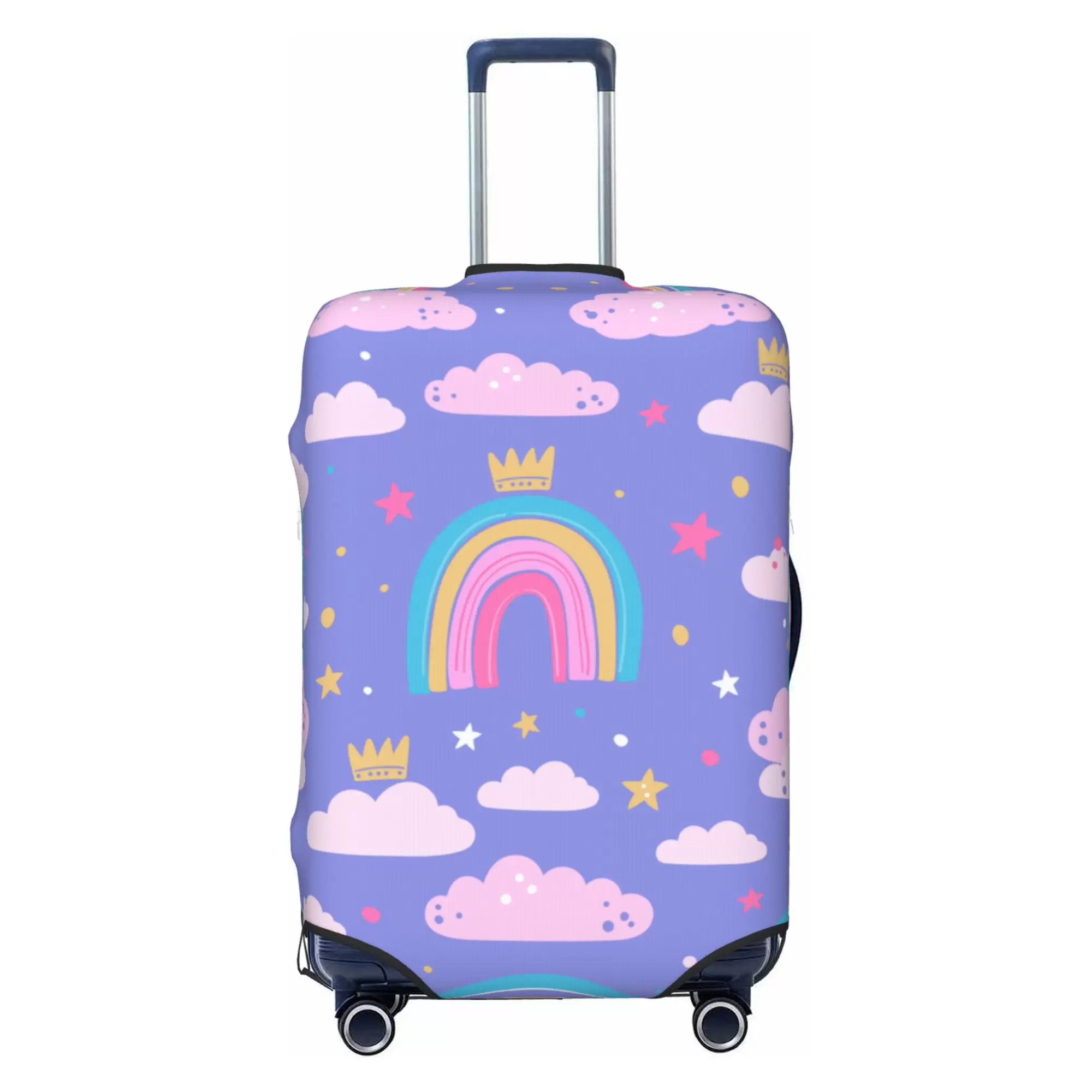 LAKIMCT Rainbow Cloud Elastic Luggage Cover with Concealed Zipper. Washable Stretch Suitcase Cover Protector for Travel Vacation Business Trip. S(18-21 inch Suitcase)