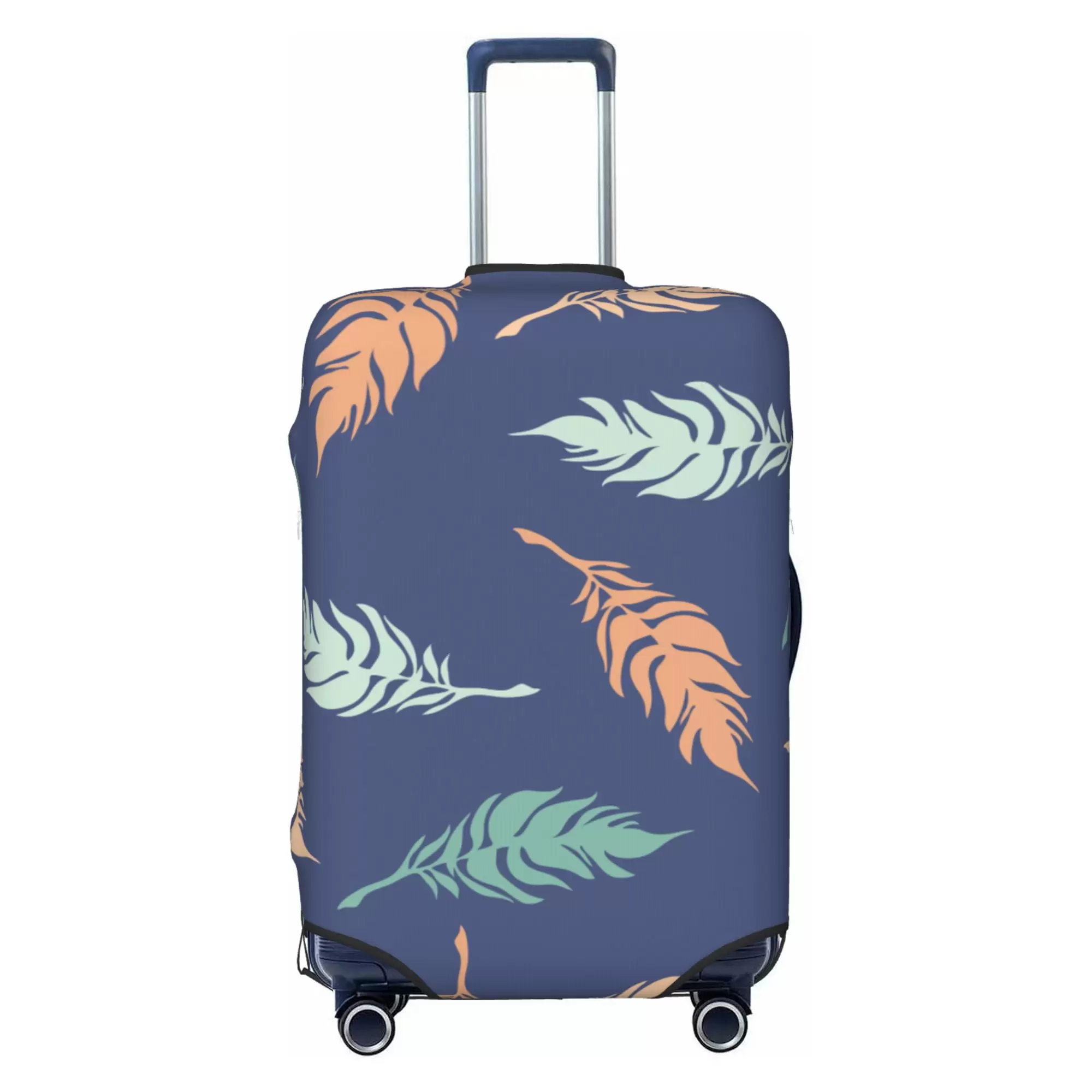 LAKIMCT Simple Feather Elastic Luggage Cover with Concealed Zipper. Washable Stretch Suitcase Cover Protector for Travel Vacation Business Trip. S(18-21 inch Suitcase)