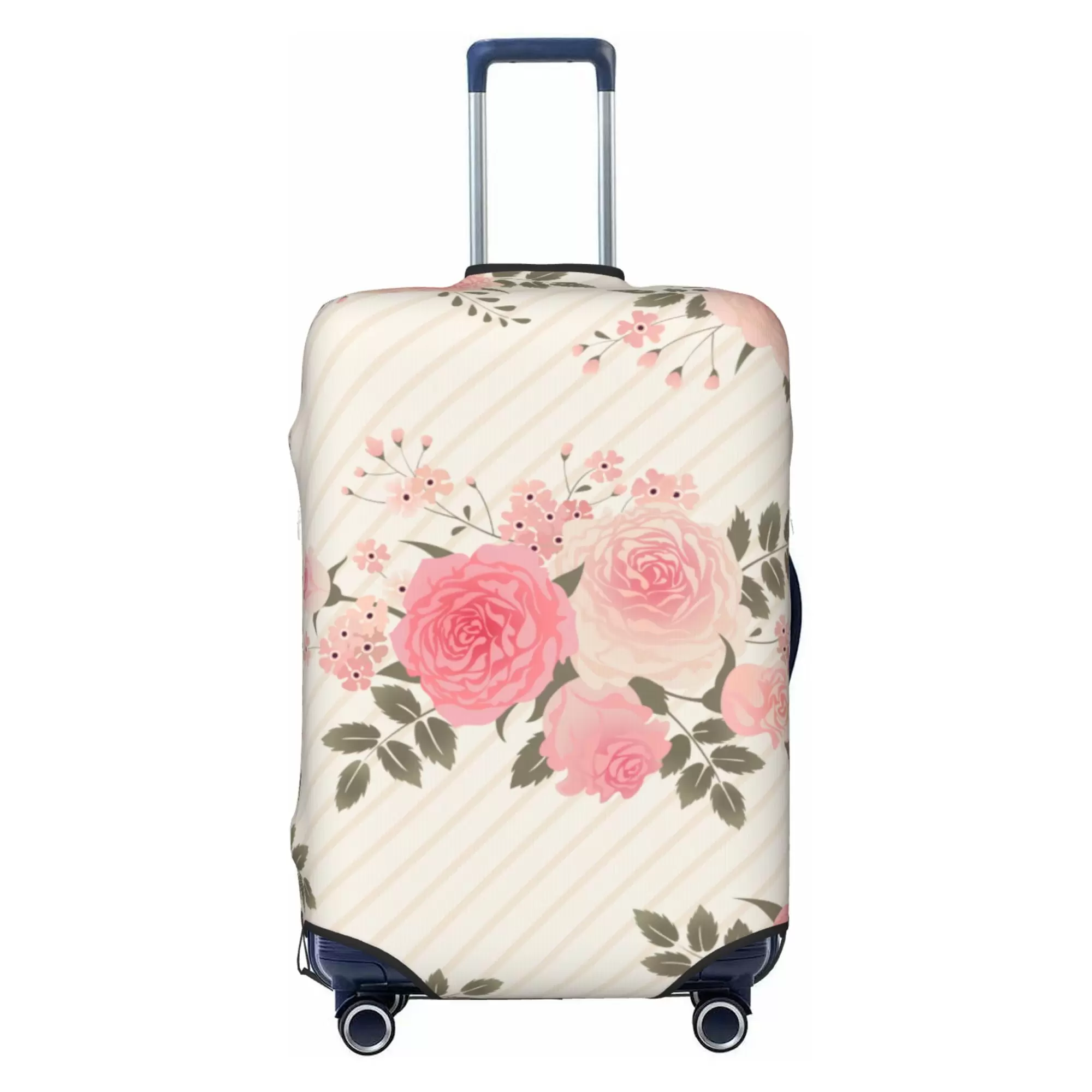 LAKIMCT Vintage Roses Bouquets Elastic Luggage Cover with Concealed Zipper. Washable Stretch Suitcase Cover Protector for Travel Vacation Business Trip. S(18-21 inch Suitcase)