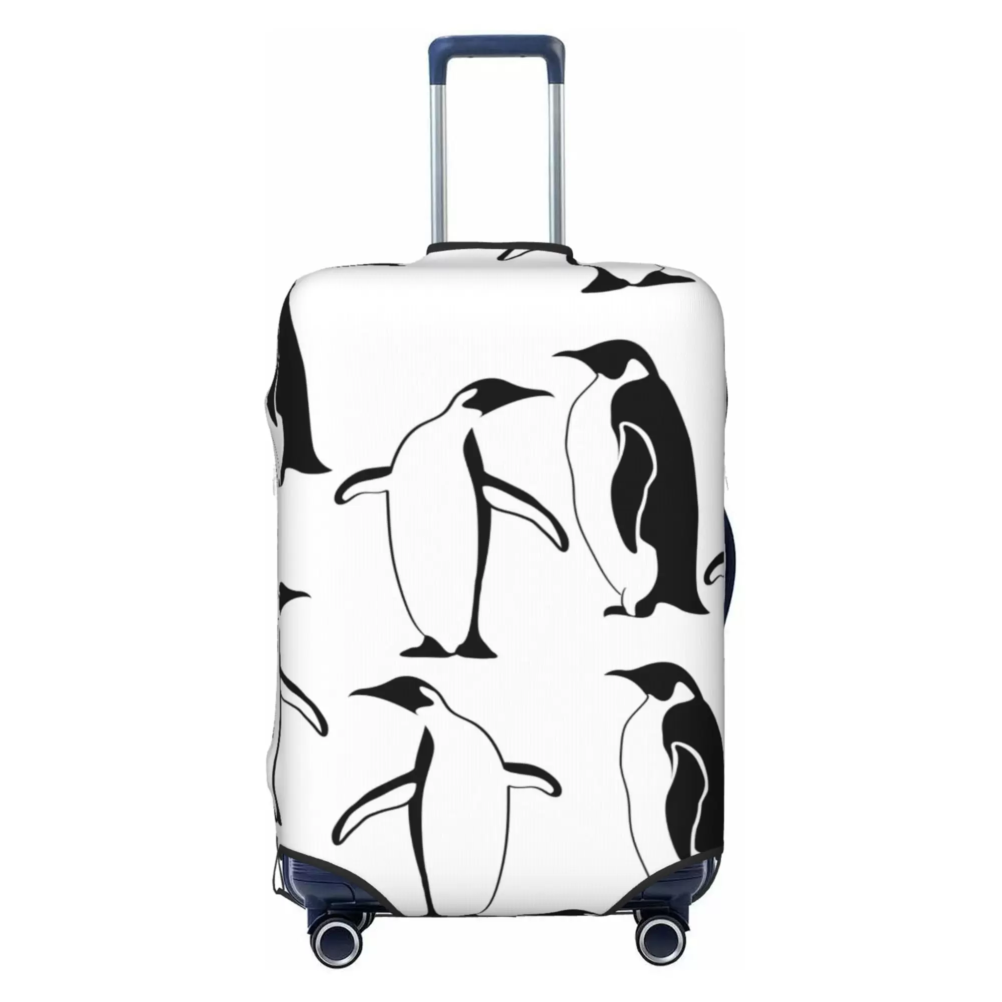 LAKIMCT Winter Penguin Elastic Luggage Cover with Concealed Zipper. Washable Stretch Suitcase Cover Protector for Travel Vacation Business Trip. S(18-21 inch Suitcase)