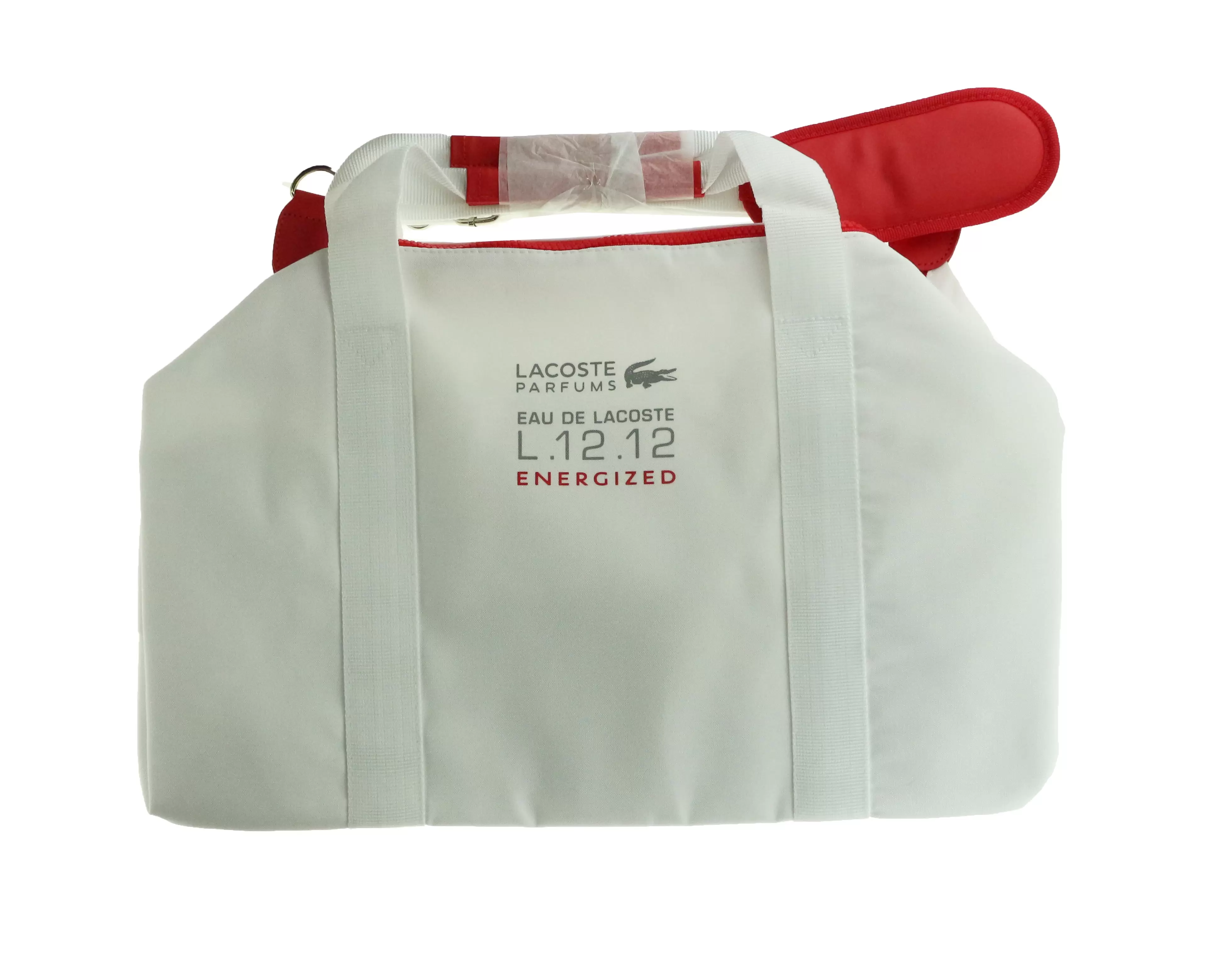 Lacoste 'Eau De Lacoste L.12.12 Energized' White And Red Sport Bag New